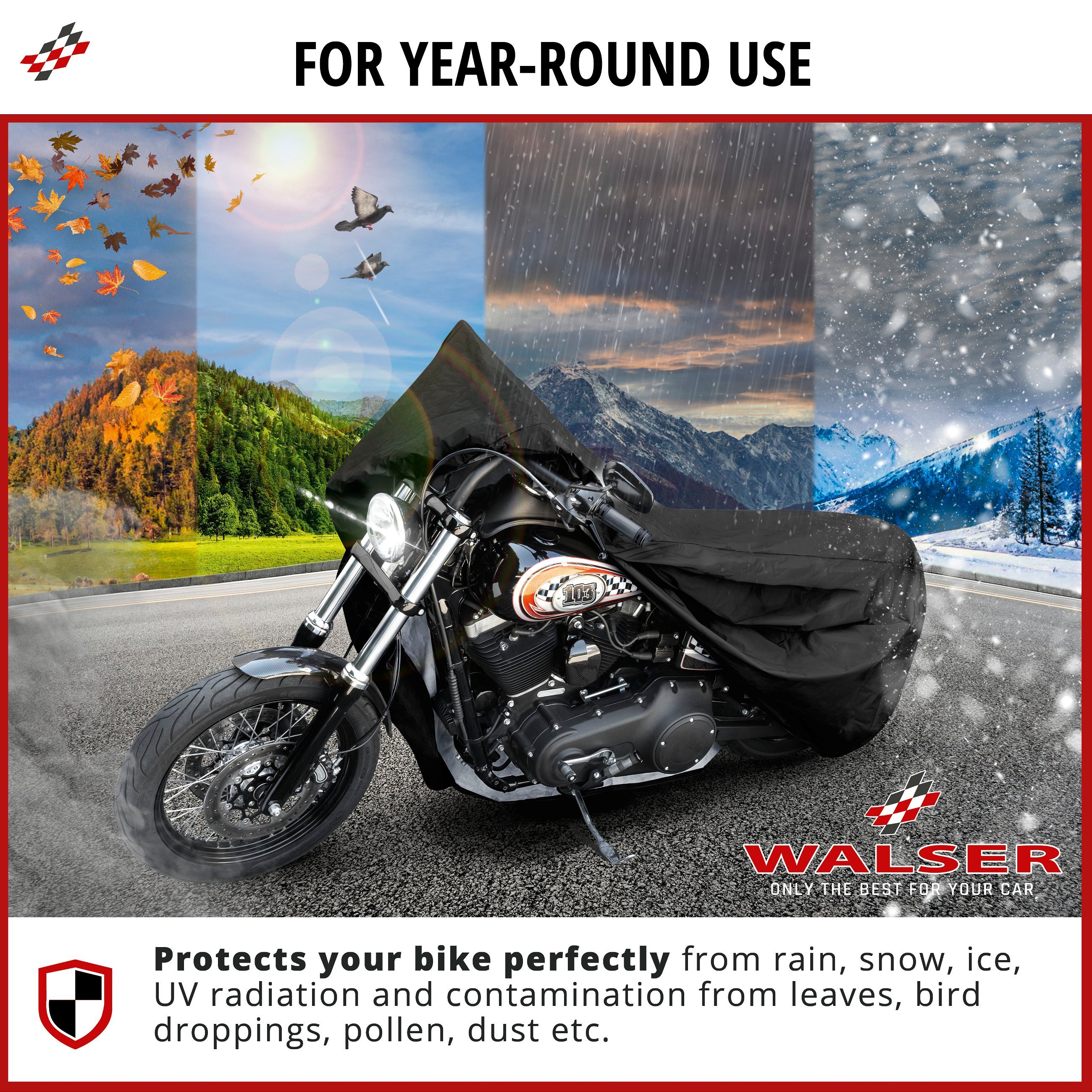Motorcycle garage Chopper size L PVC - 250 x 100 x 130 cm black