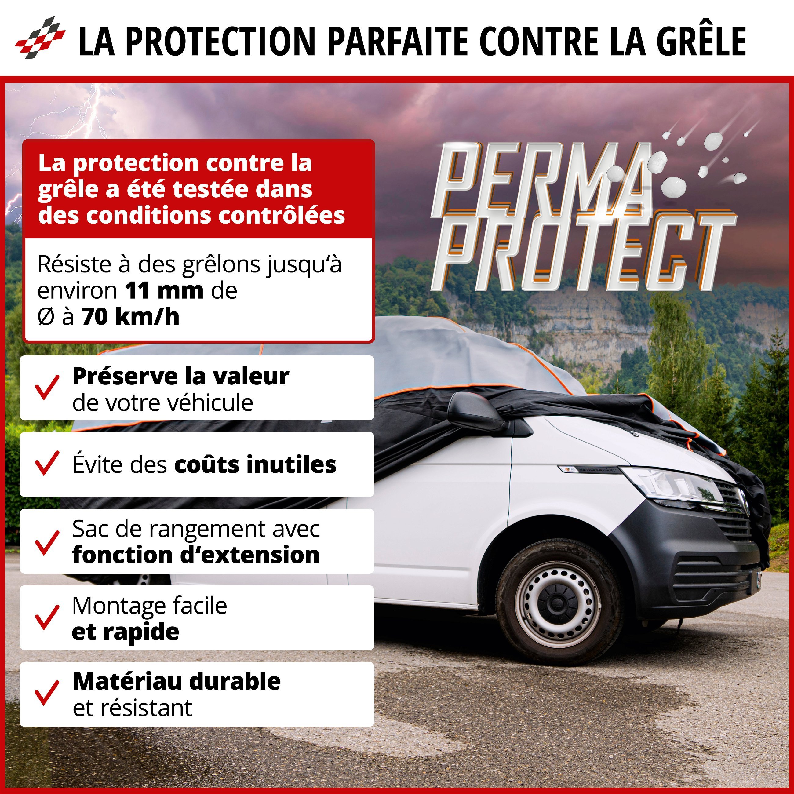 Bâche de Bus anti-grêle Perma Protect taille M