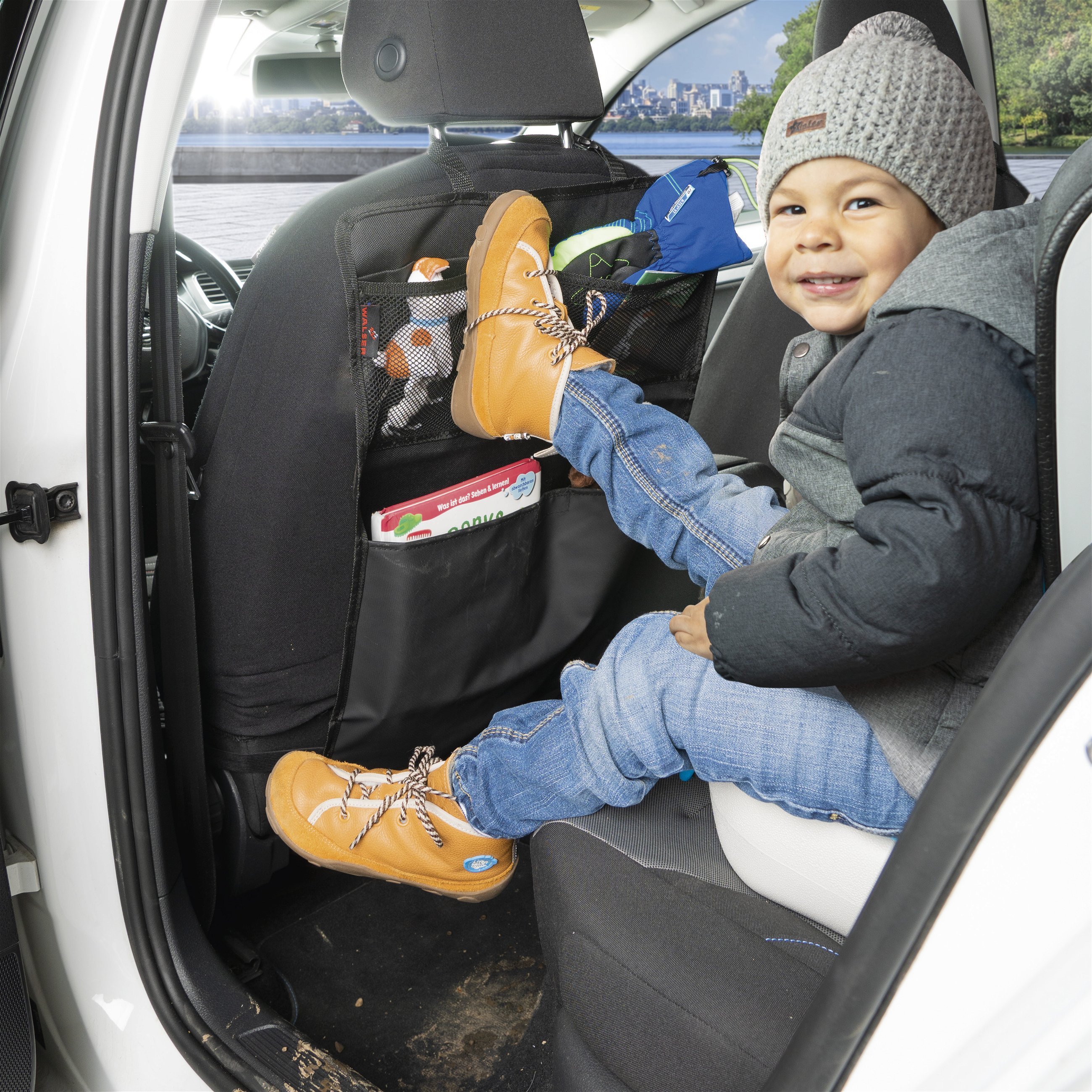 Jeremy black, organisateur de la banquette arrière d'un siège de voiture, Pochettes sur les sièges arrière, Kids & Co