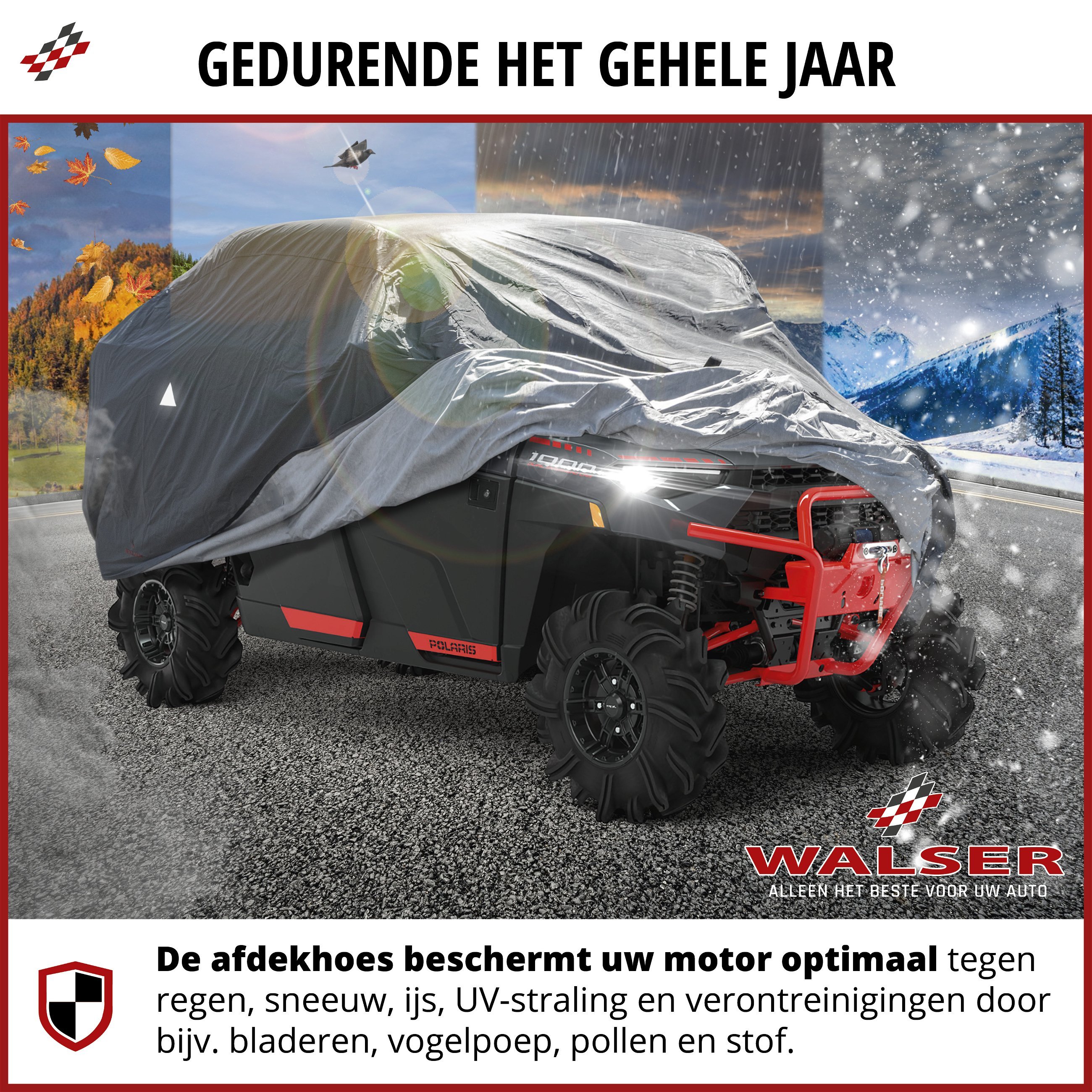 Quad Cover Dekzeil All Weather Plus, Cover voor Off-Road voertuigen Maat L grijs