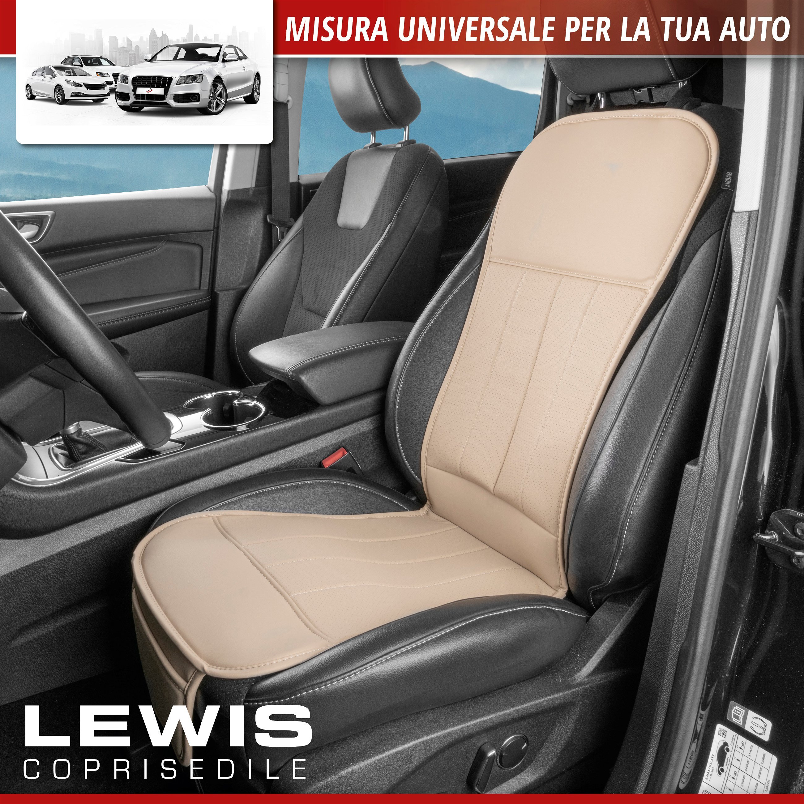 Coprisedili per auto Lewis beige