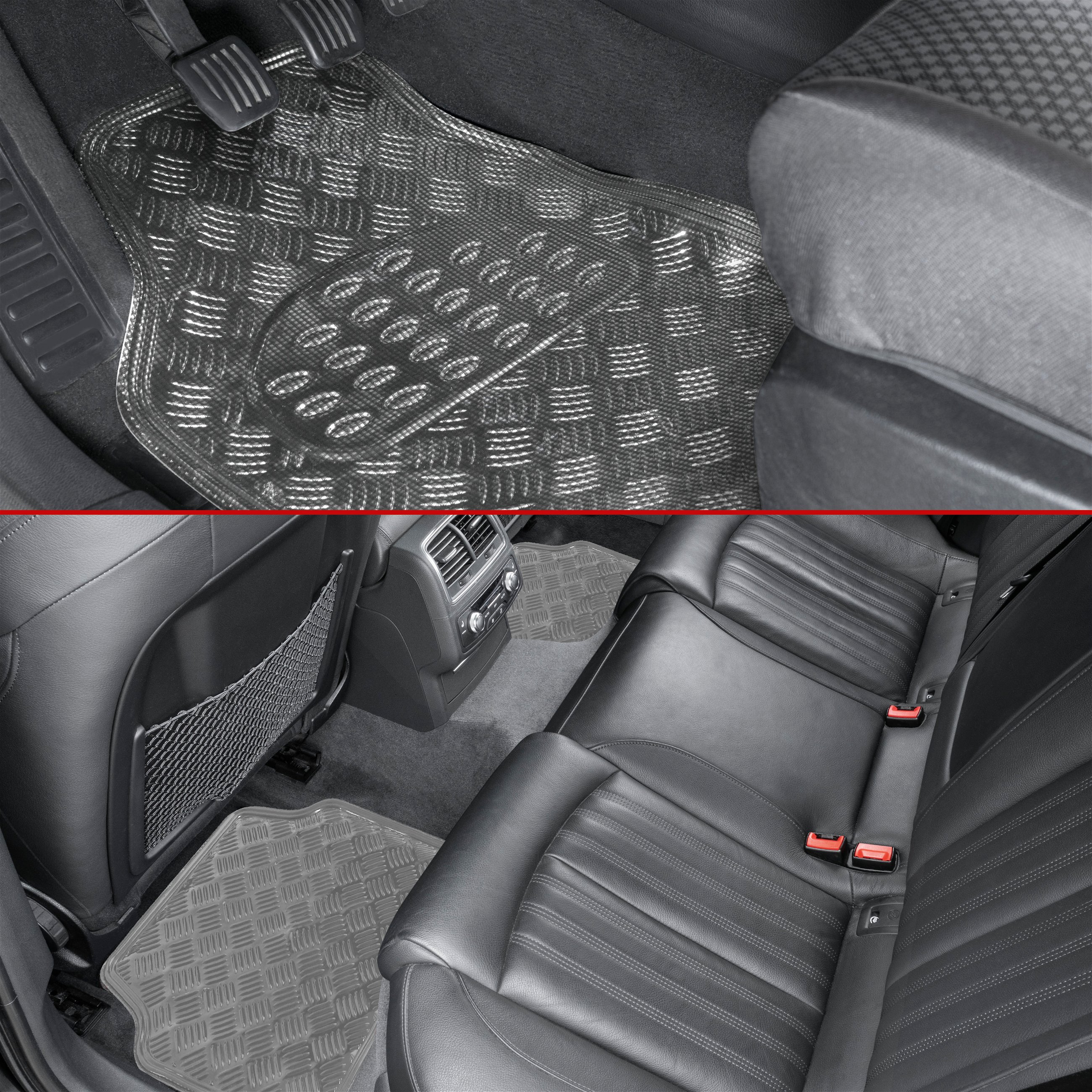 Rubbermatten, universele auto mat metallic beschermmat zilver, op maat gesneden vuilvangmat