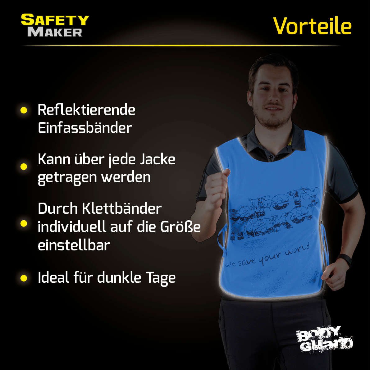 Freizeitweste mit reflektierenden Designelementen L/XL blau