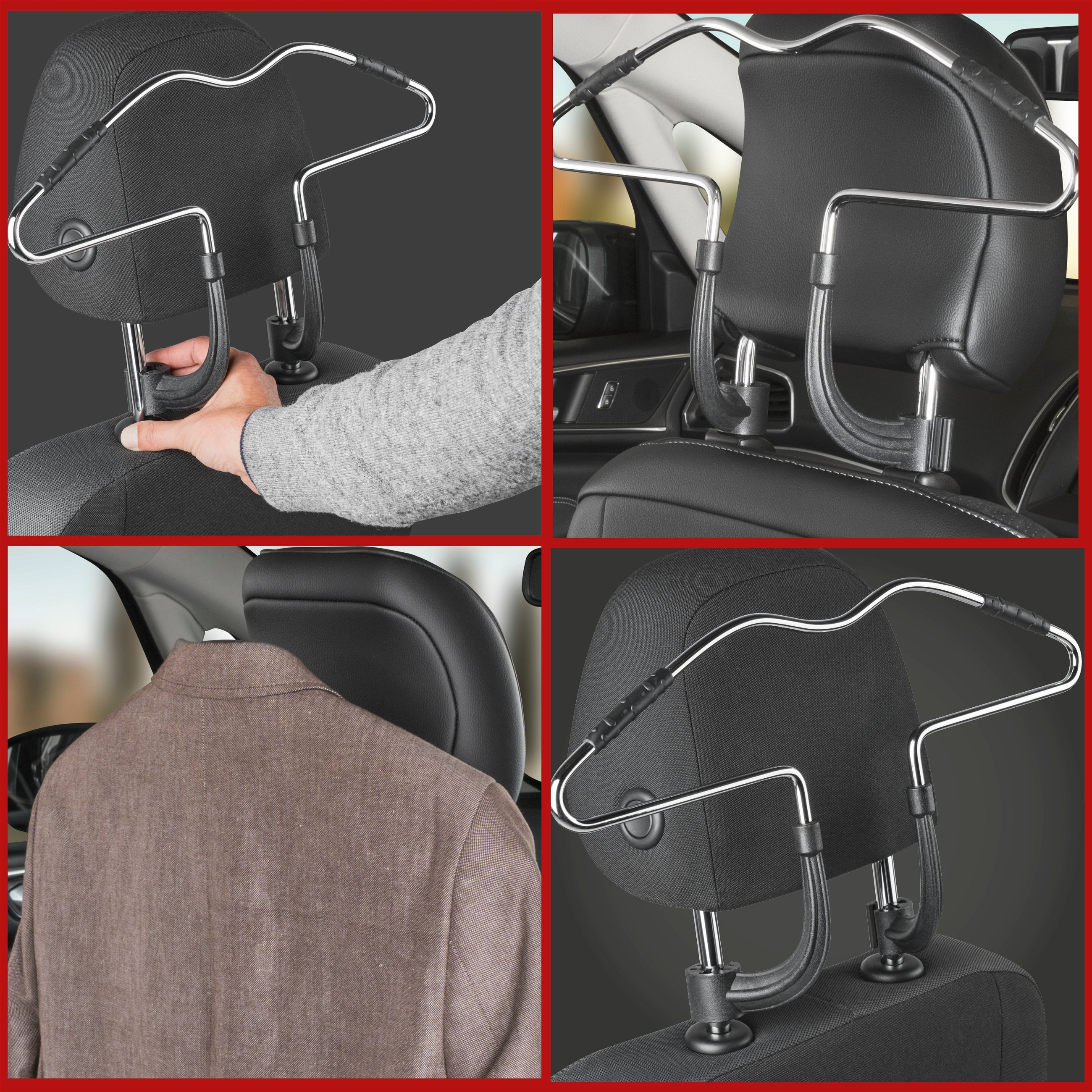 Car coat hanger for headrest, steel