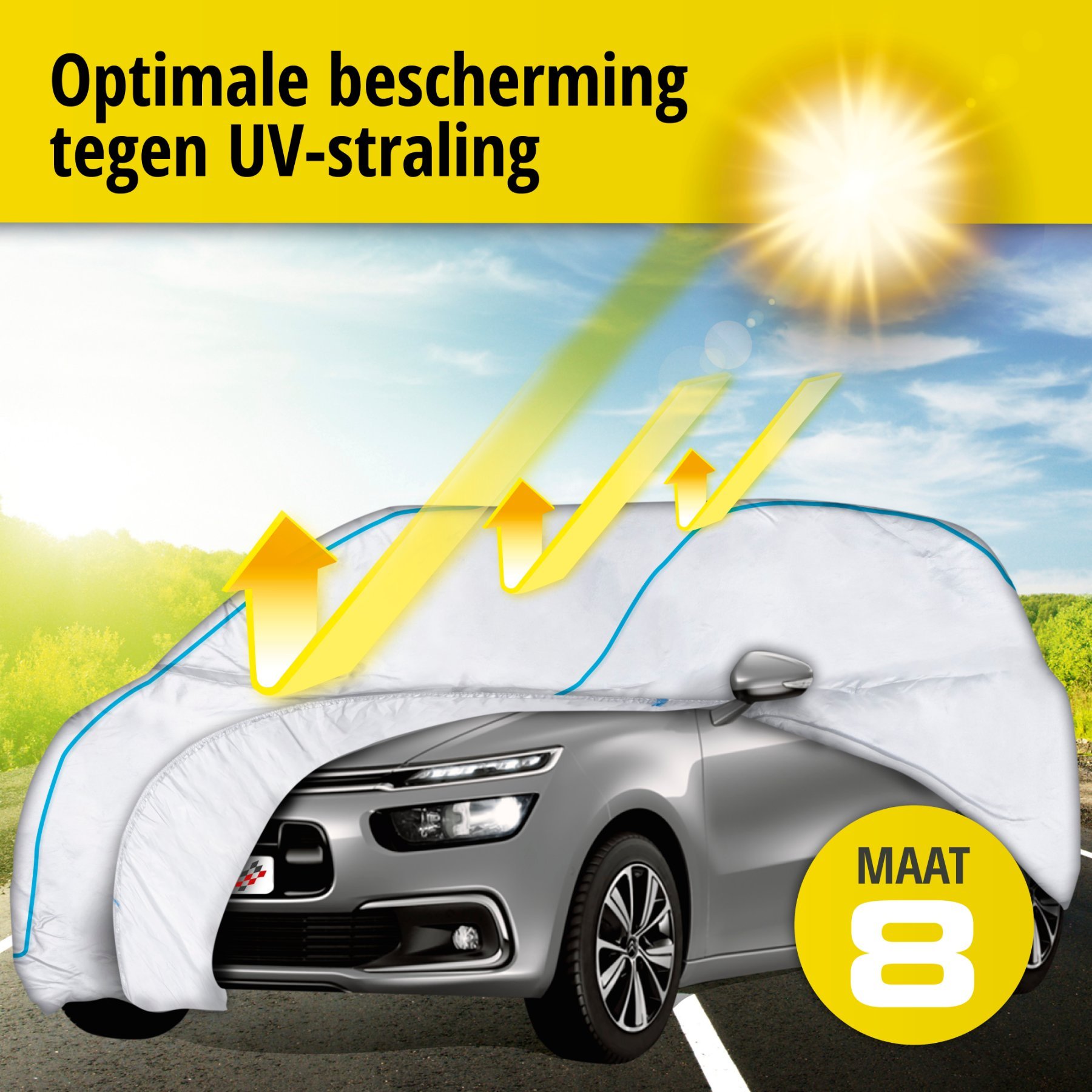 Autobeschermhoes afdekhoes Sun Reflect maat 8 zilver