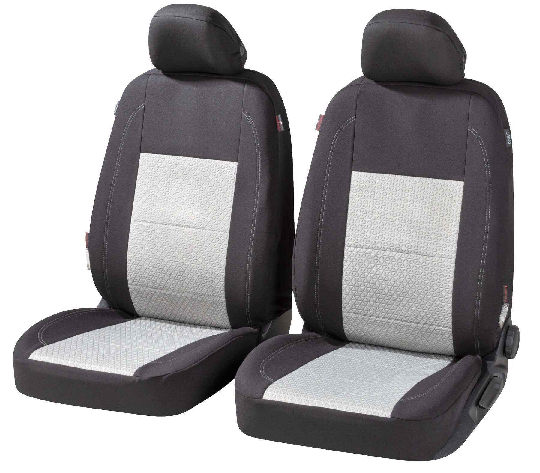 ZIPP IT Premium Car seat covers Avignon for two front seats with zip-system black/silver