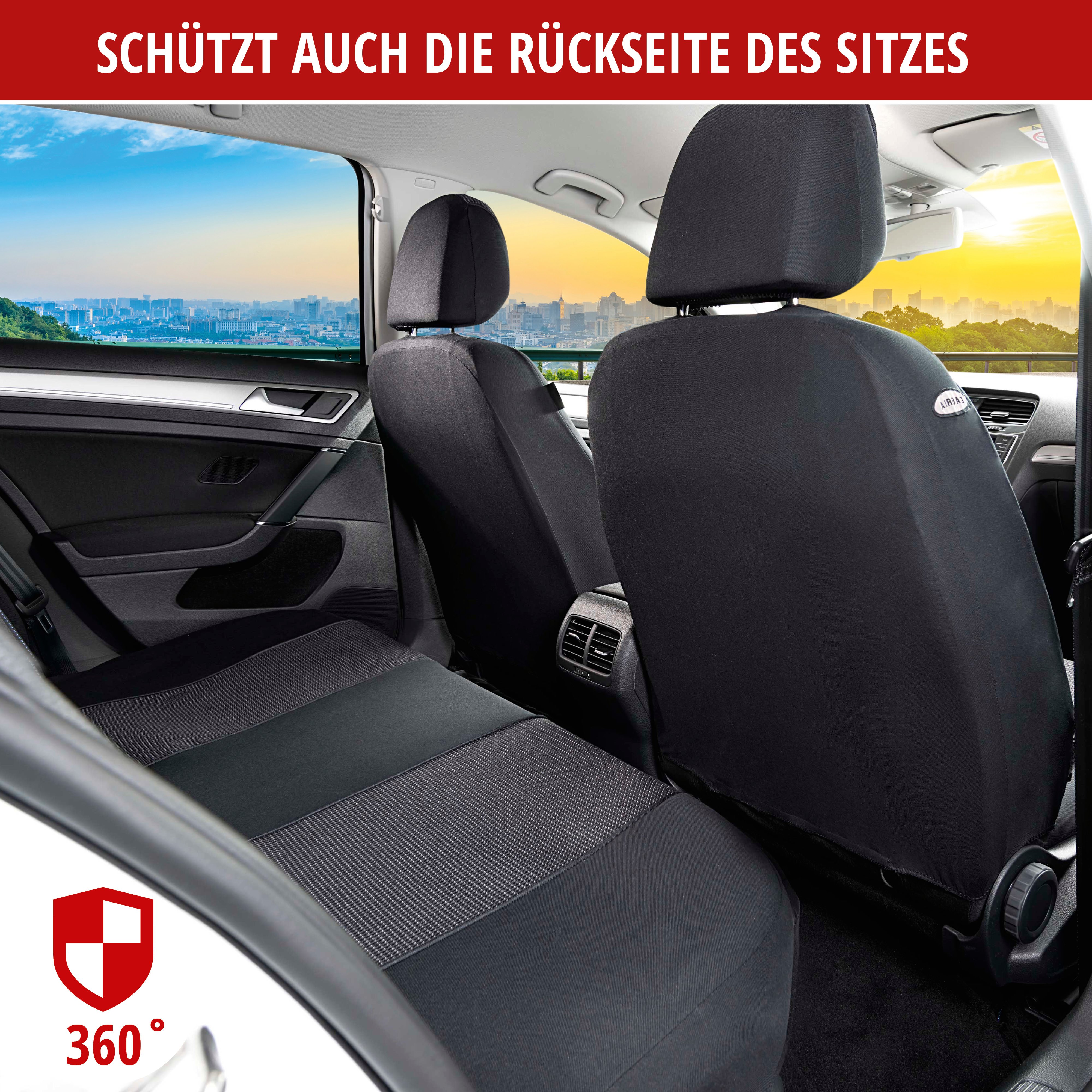 Autositzbezug Pineto, PKW-Schonbezüge Komplettset schwarz/grau