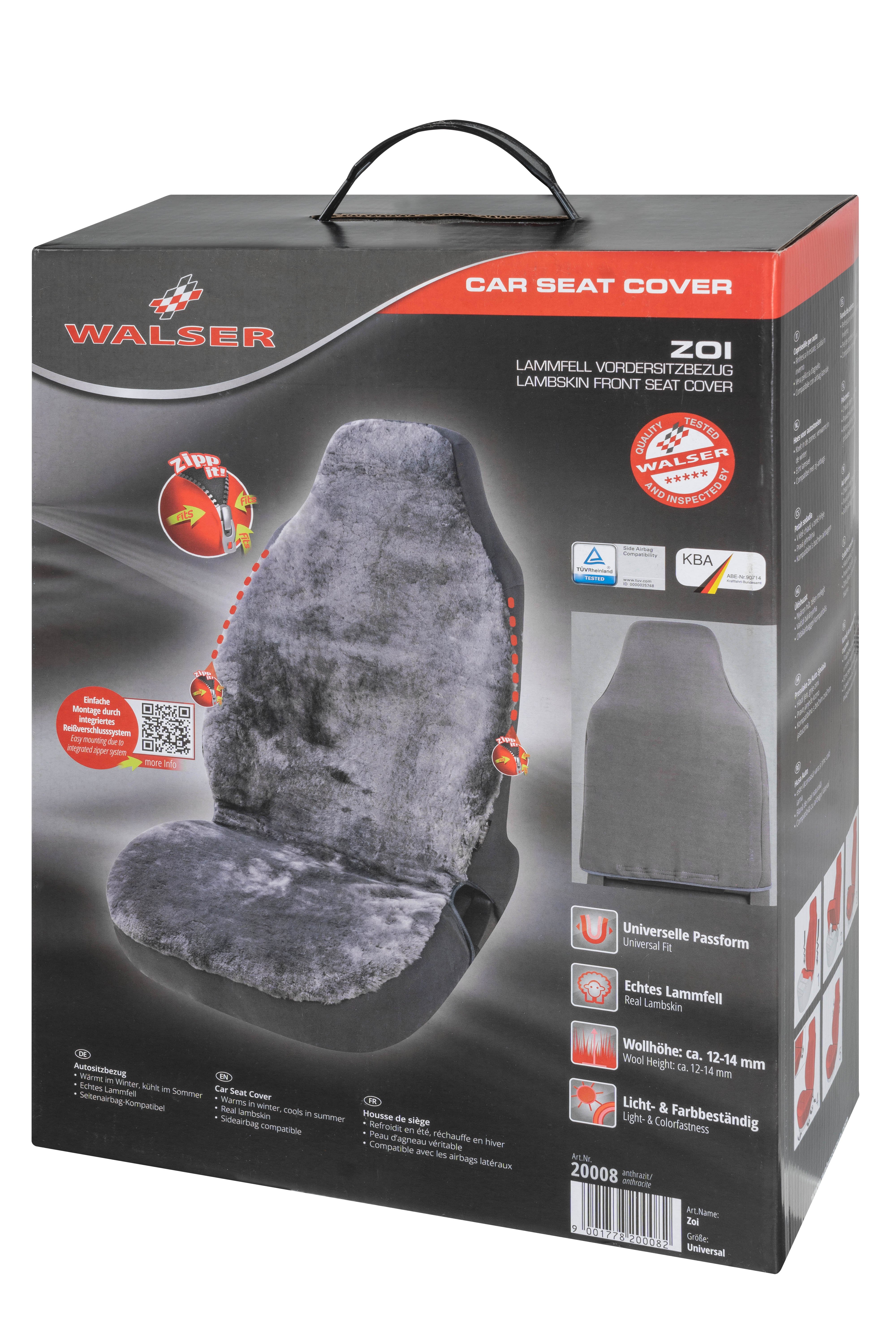 Car Seat cover Zoi made of lambskin Highback anthracite
