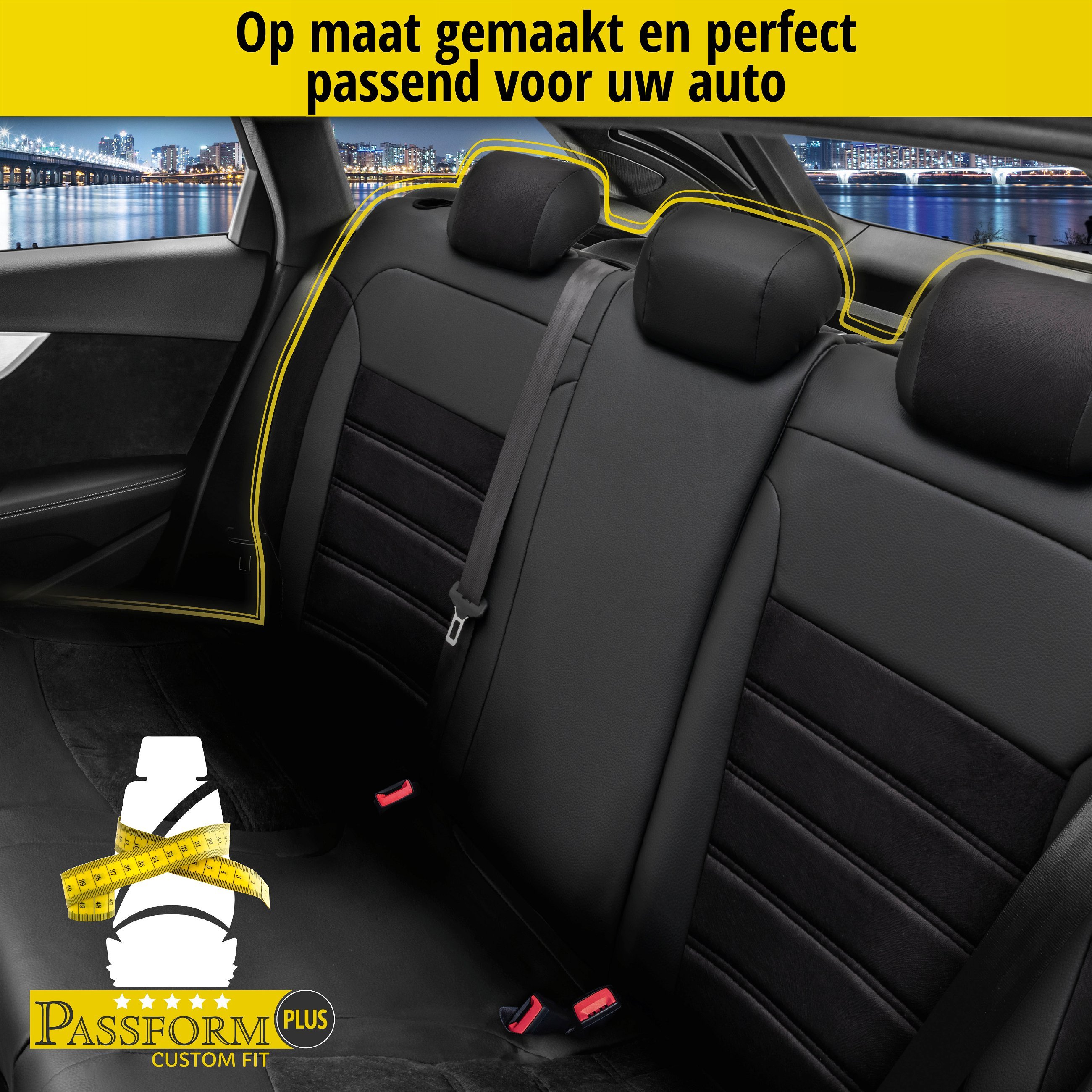 Auto stoelbekleding Bari geschikt voor Seat Leon (5F1) 09/2012-Vandaag, 1 bekleding achterbank voor sportzetels