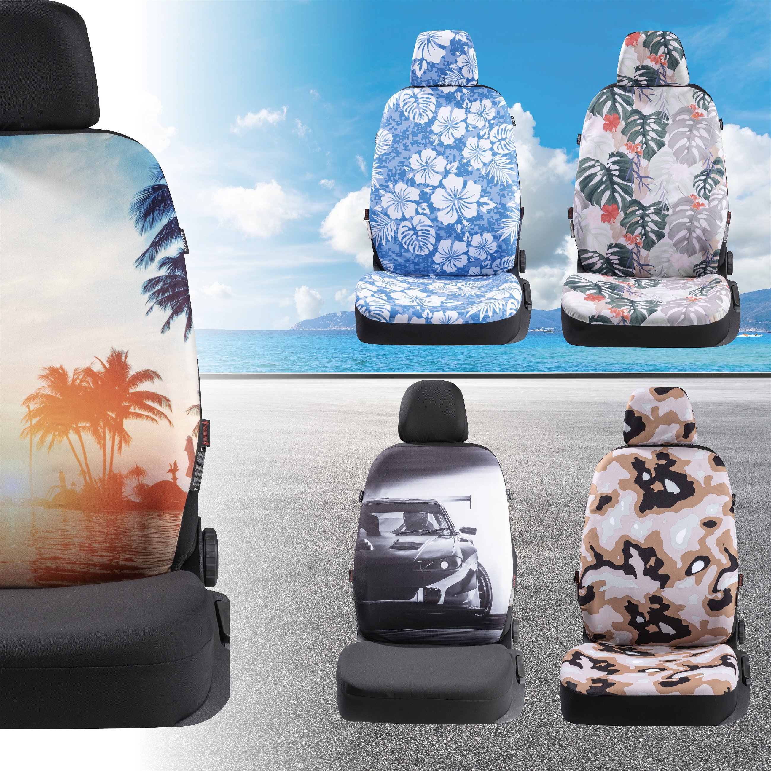 Car seat cover Beach for 1 front seat, single seat cover