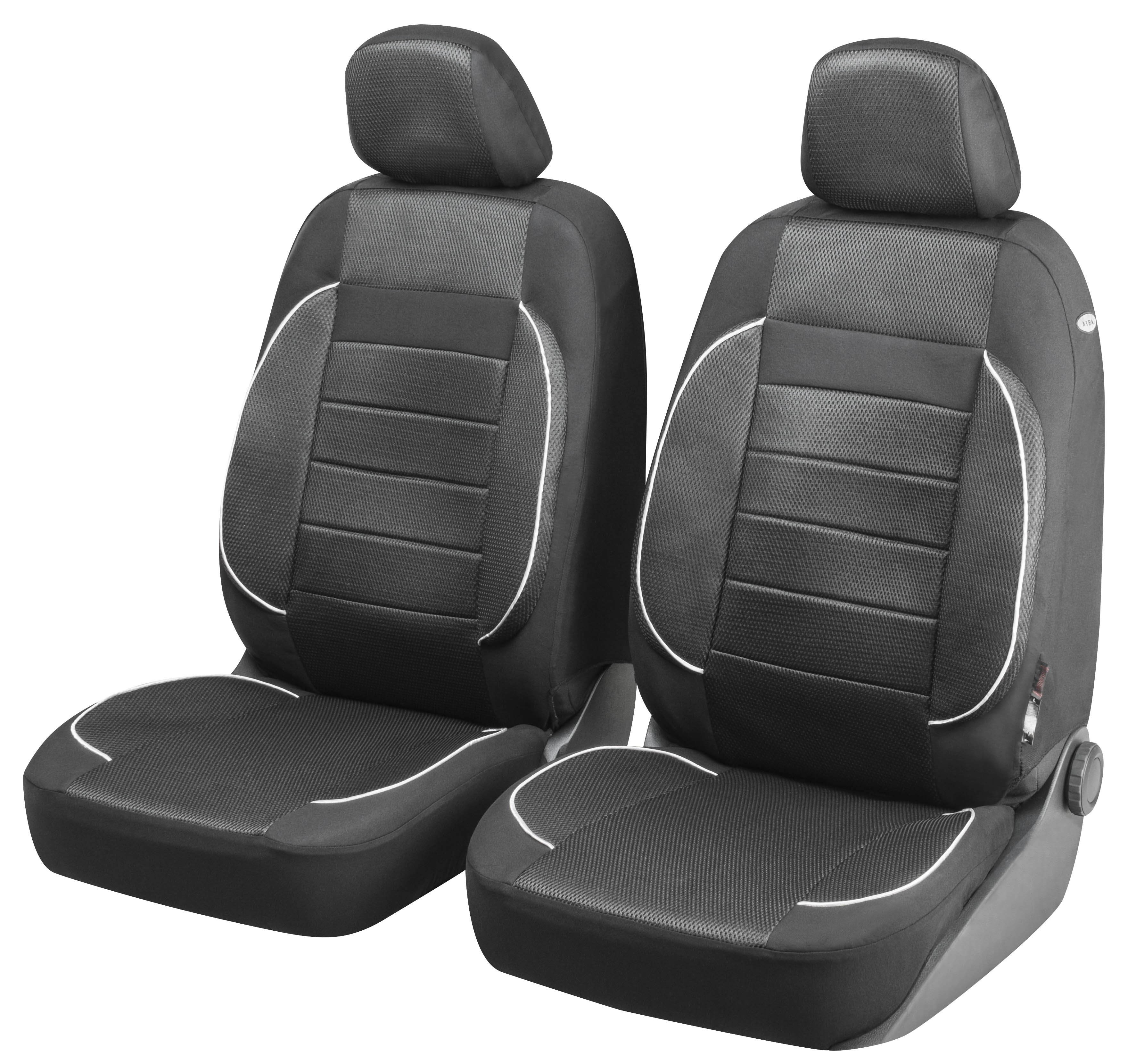 Autositzbezug ZIPP-IT Premium Rover, PKW-Schonbezüge für 2 Vordersitze mit Reißverschluss-System schwarz