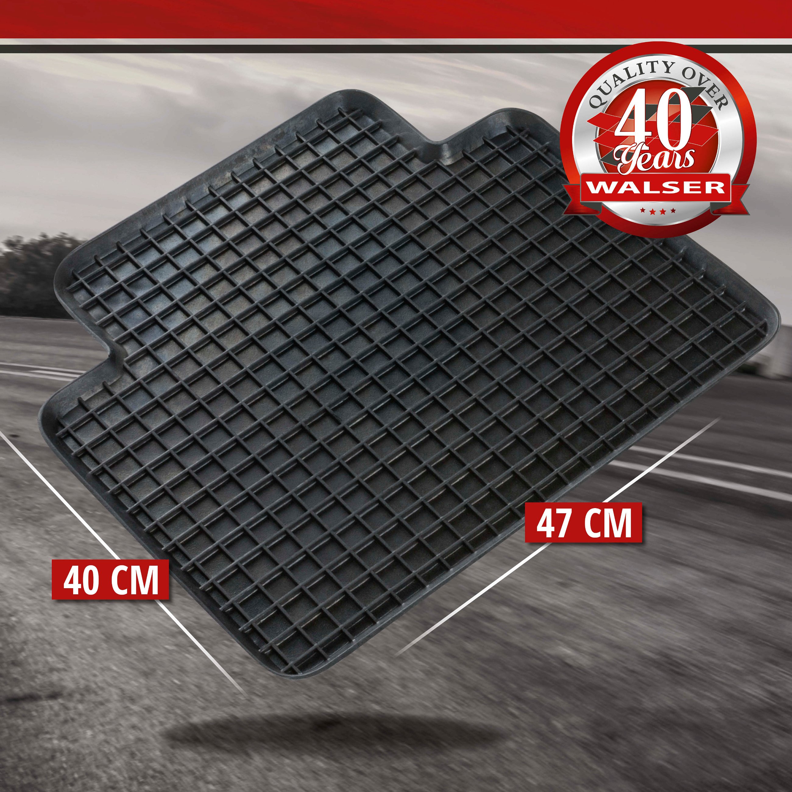 Rubber mats for honeycomb 47x40 cm Rear black