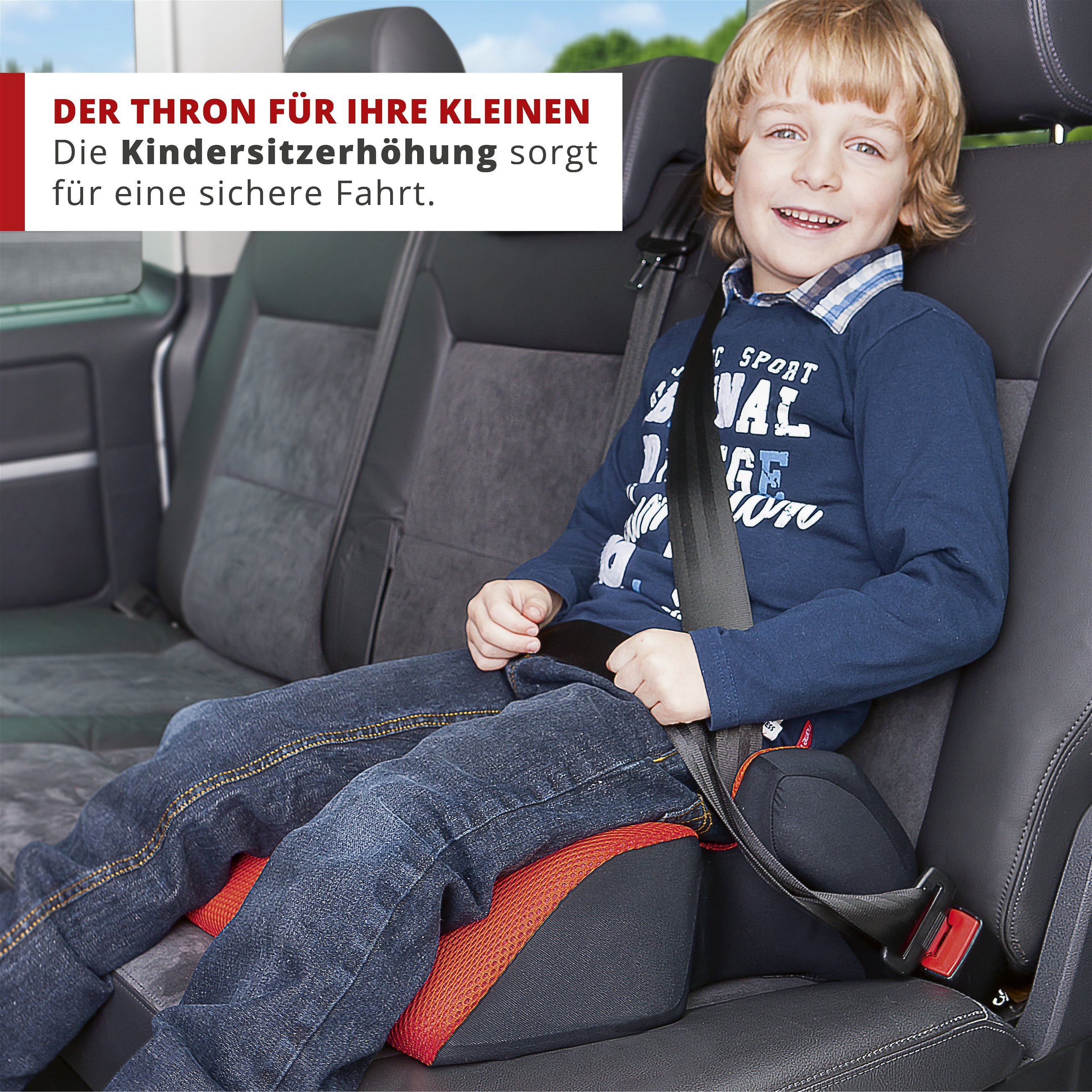 Kindersitzerhöhung Juniors Best, Auto-Kindersitz ECE 44/04 geprüft  rot/schwarz, Kindersitze, Kids & Co