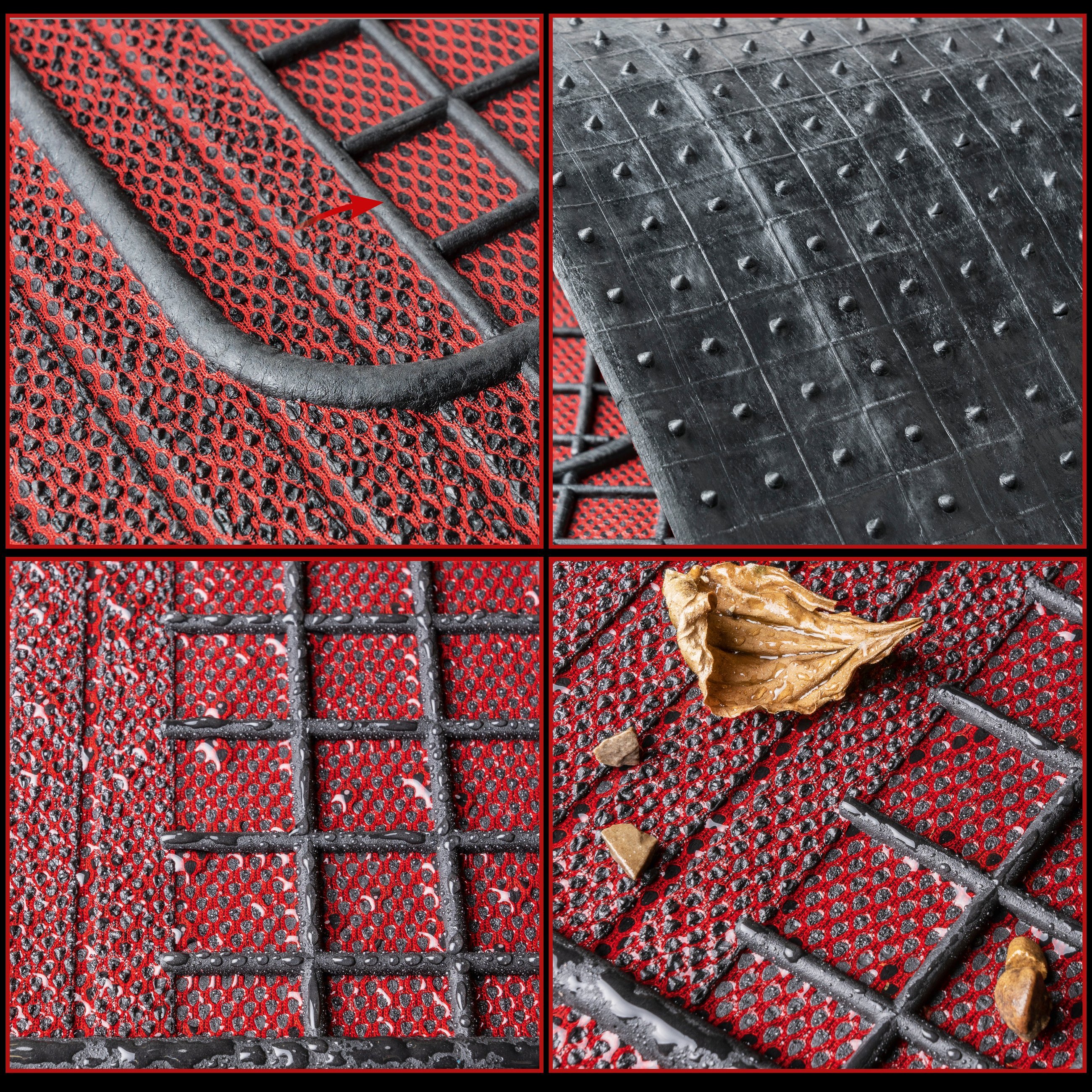 Rubber mats New Style red black, cut to size