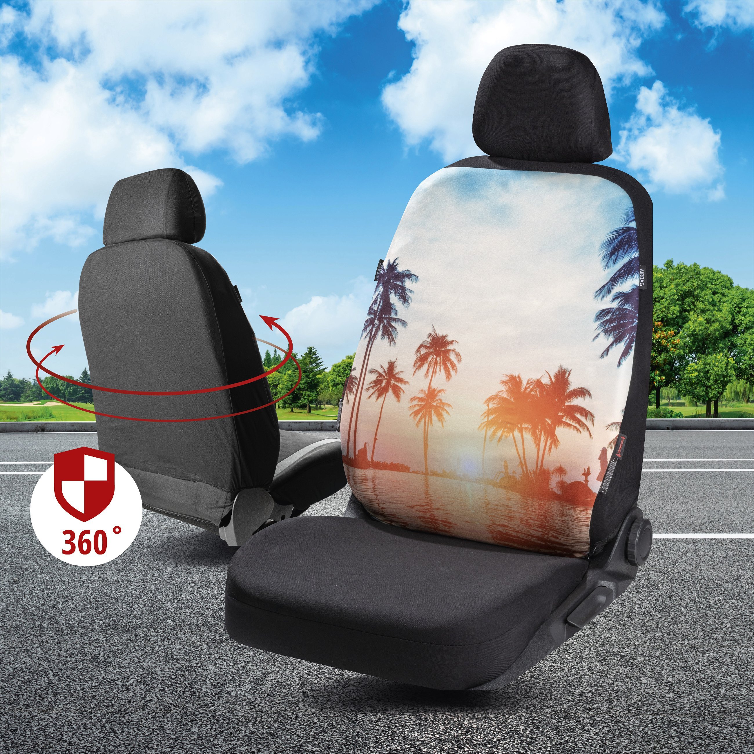 Car seat cover Beach for 1 front seat, single seat cover