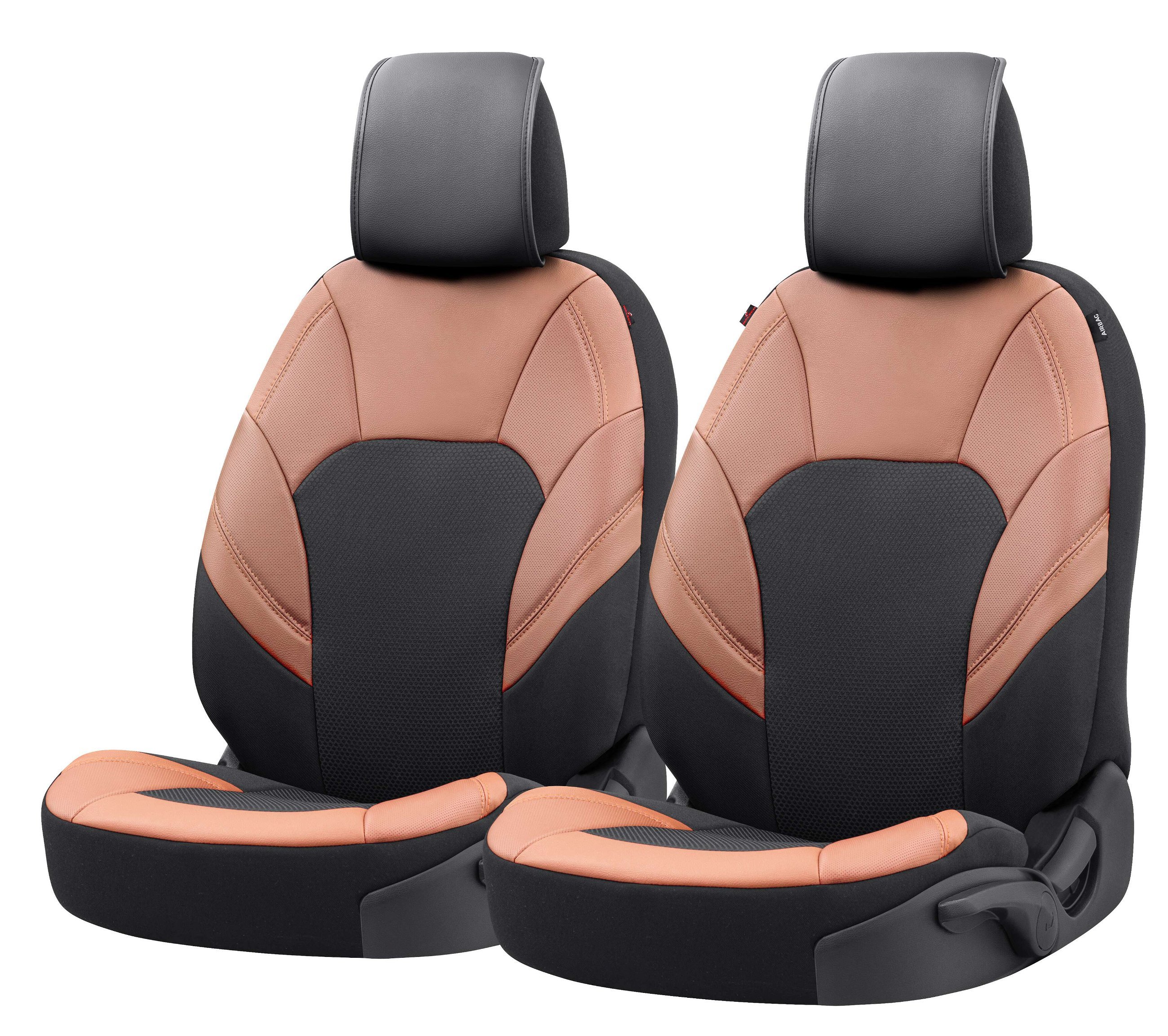 ZIPP IT Premium Housse de sièges Hampton pour deux sièges avant avec système de fermeture éclair noir/marron