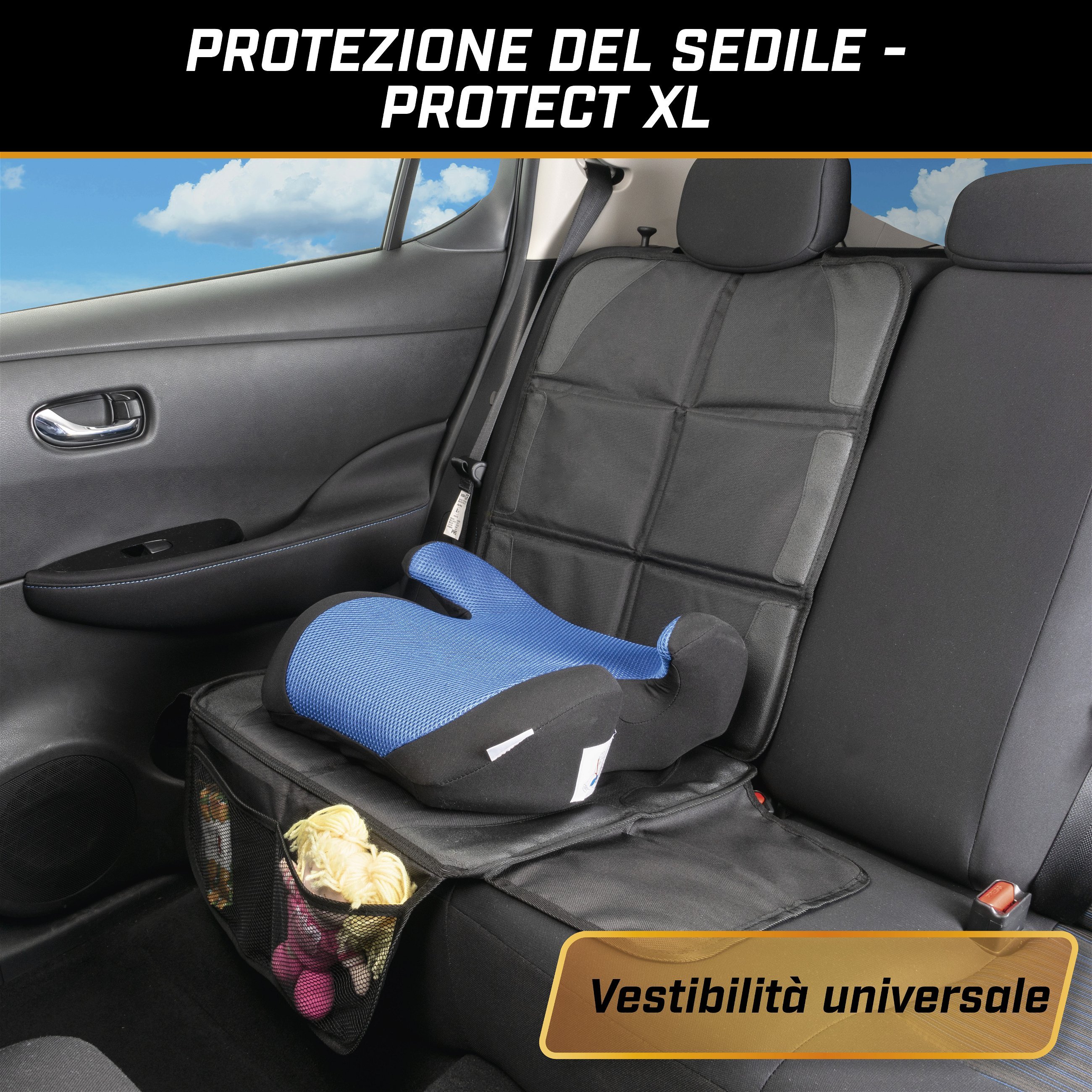 Cuscino per seggiolino Protect XL, cuscinetto protettivo per bambini nero