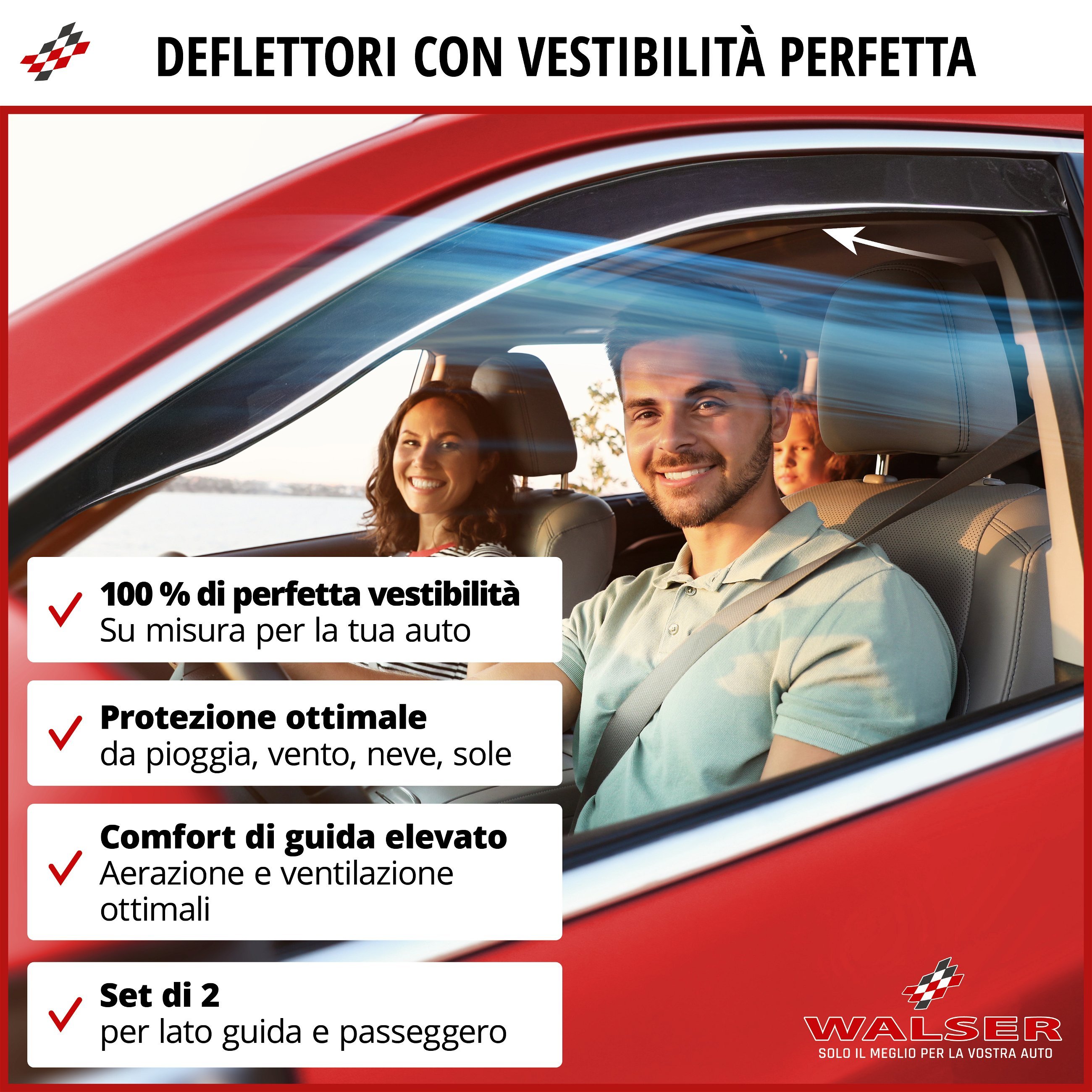 Deflettore del vento per Ford Fiesta VII 05/2017-Oggi, 3 porte