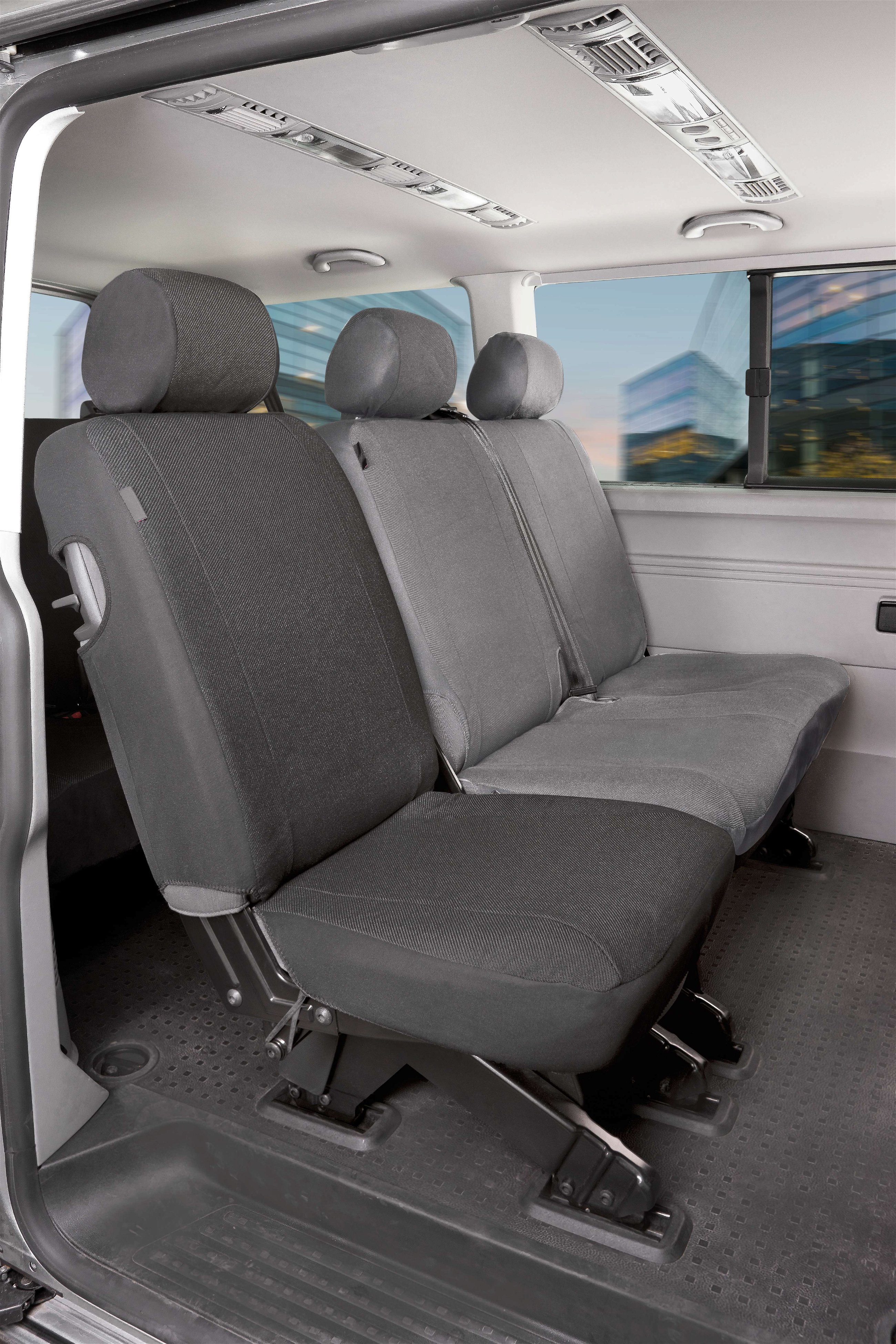 Passgenaue Sitzbezüge für zwei Einzelsitze passend für VW Transporter T5 