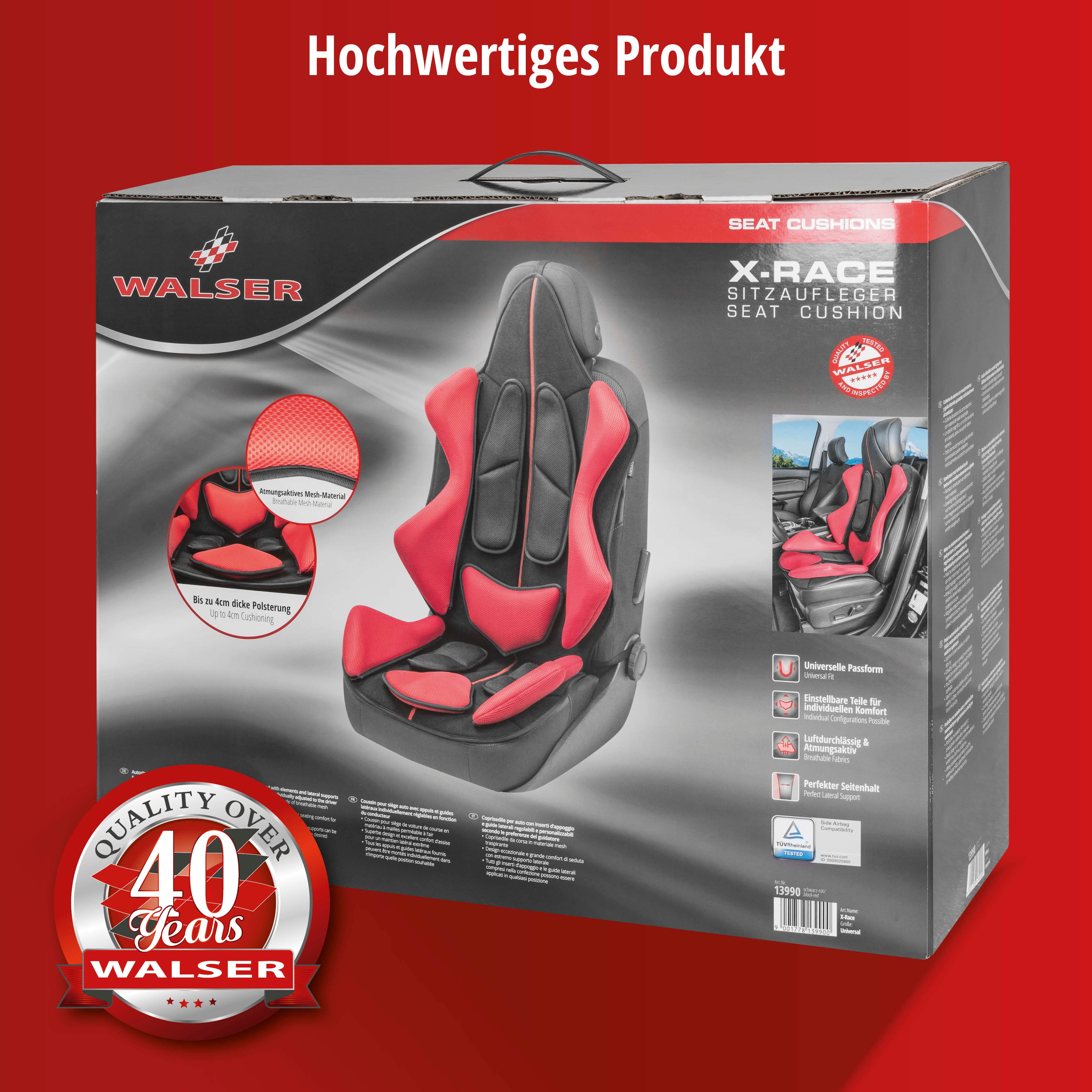 PKW Sitzauflage X-Race schwarz rot