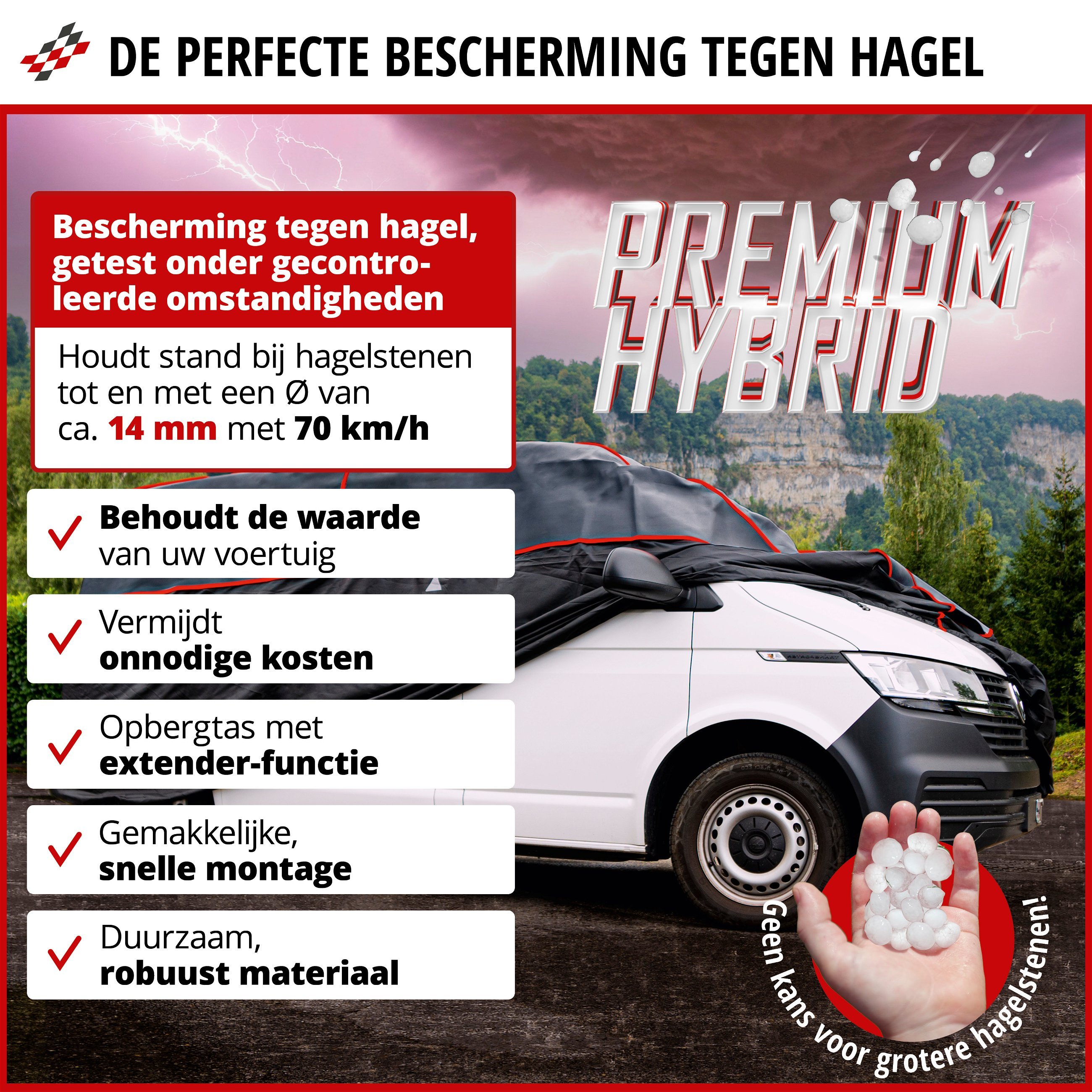 Bus-hagelbeschermhoes Premium Hybrid M