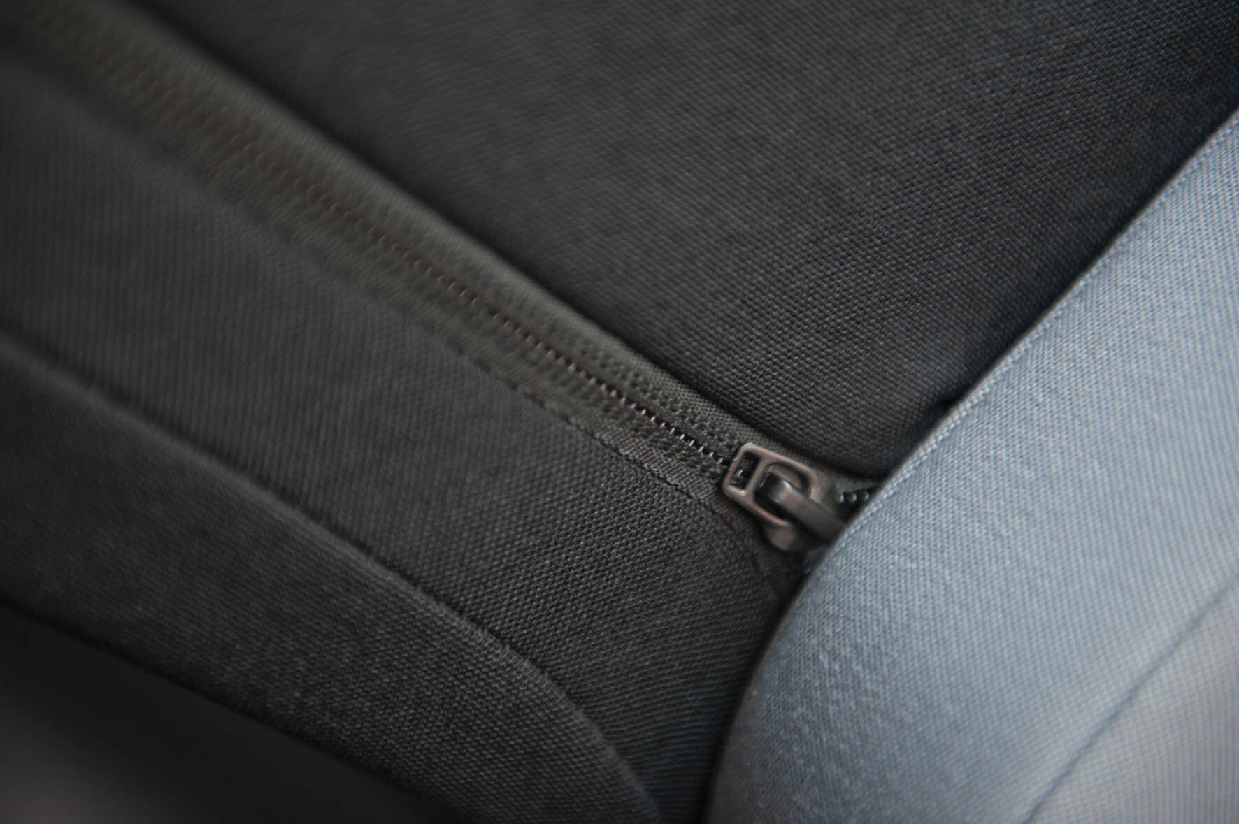 Car Seat cover with zipper for seats with integrated headrests