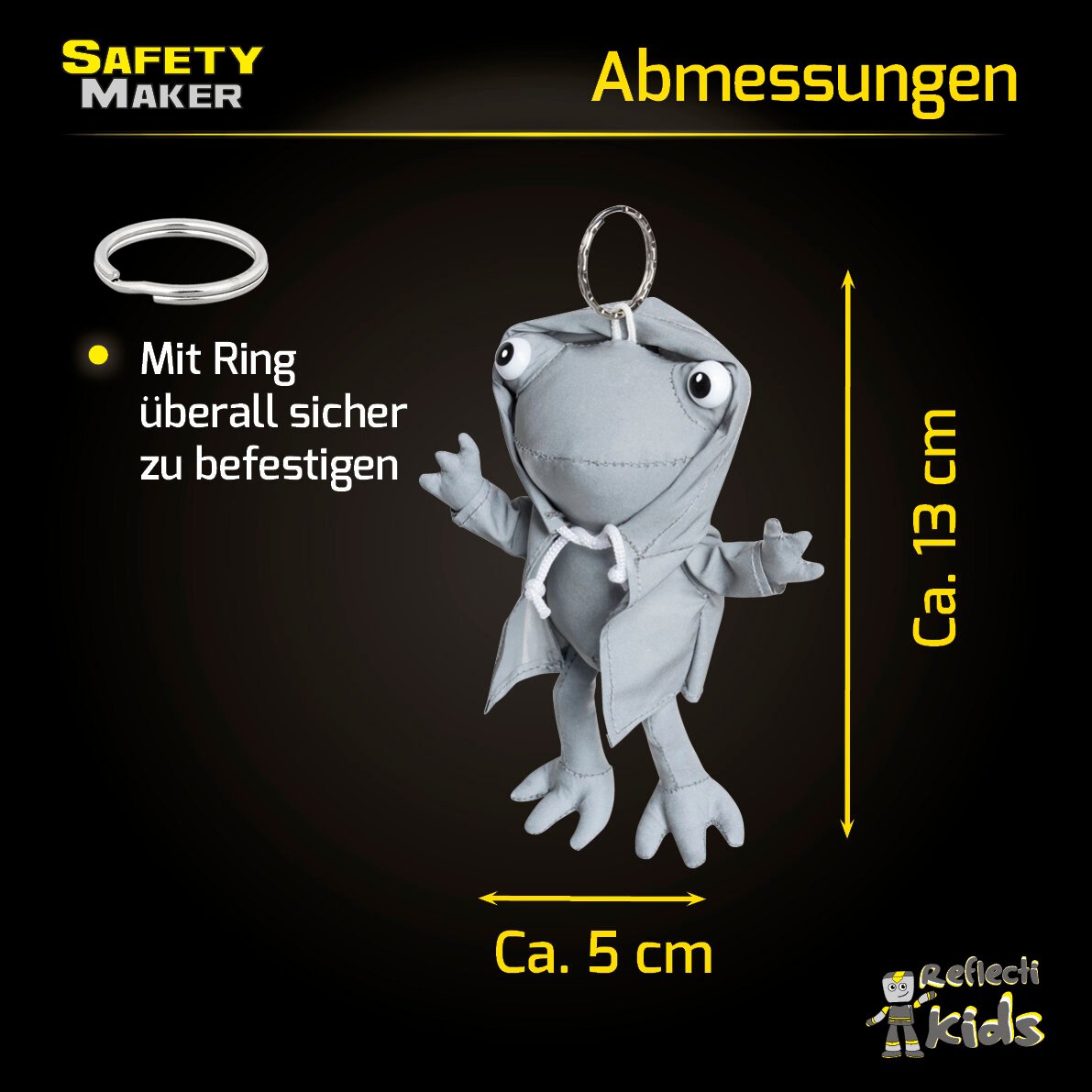 Soft Anhänger Froggy aus reflektierendem Material silber