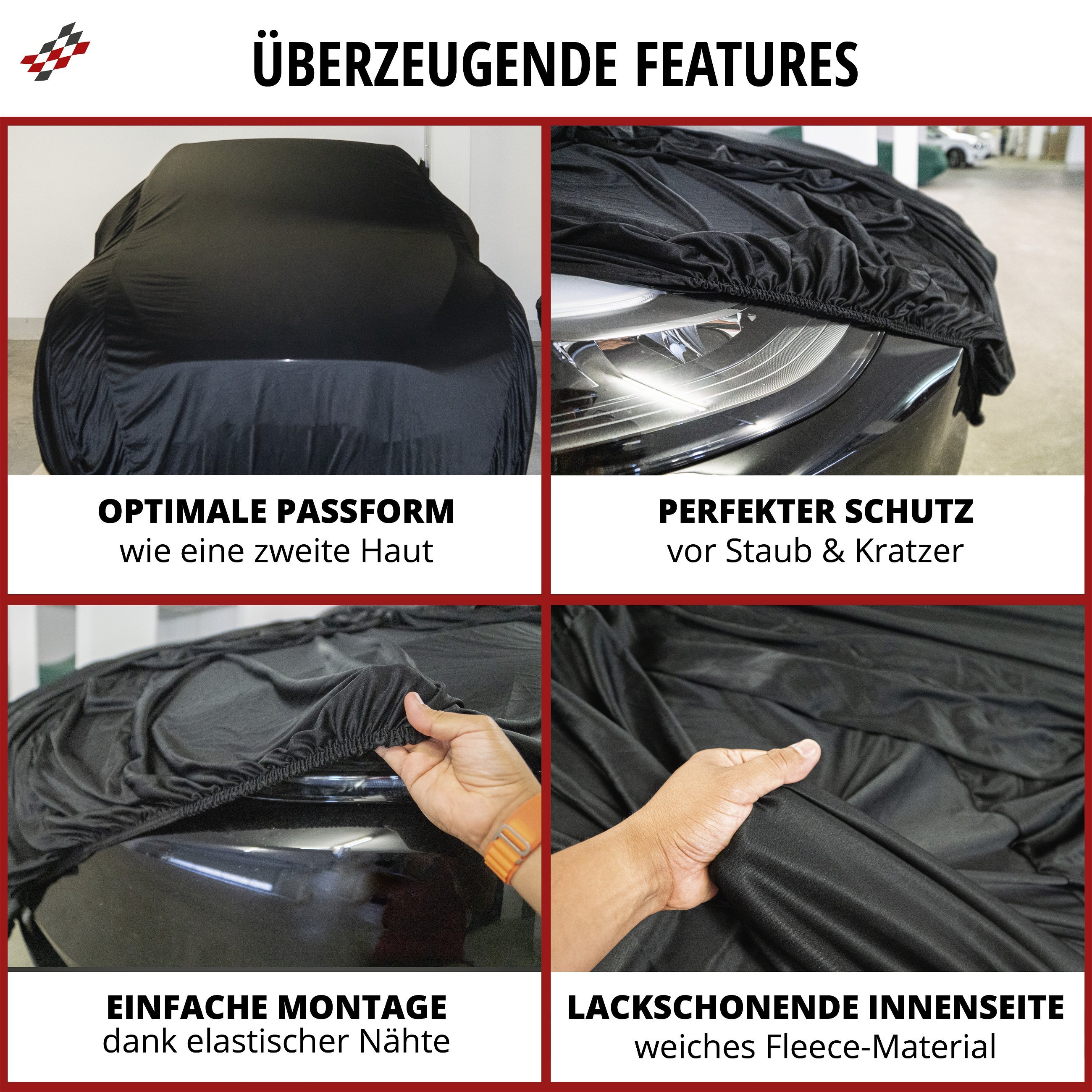 Autoplane Indoor Stretch Basic, PKW-Abdeckplane Kombi Größe XL schwarz