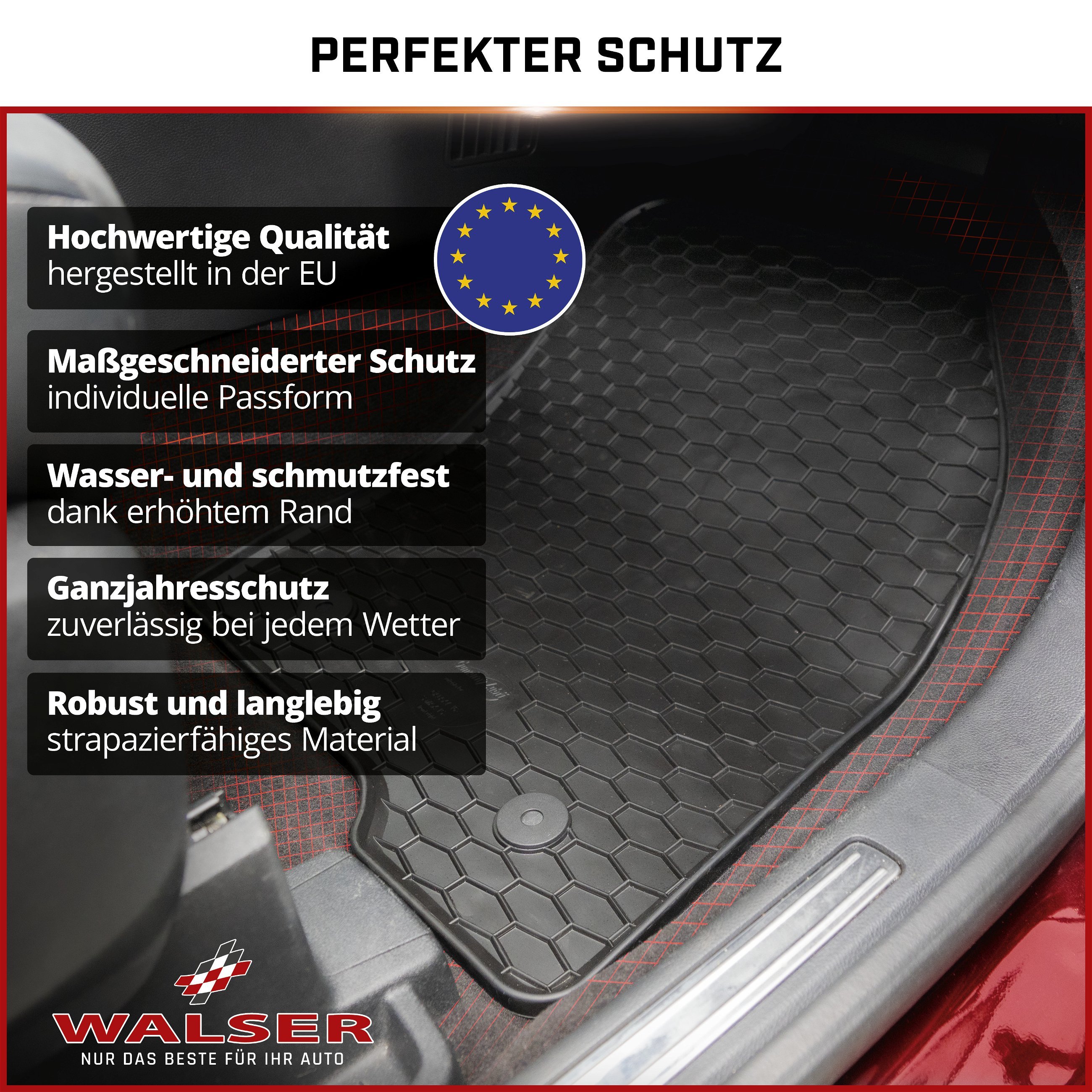 Gummimatten DirtGuard für Peugeot 5008 II 12/2016-Heute, DS 7 Crossback 2017-Heute