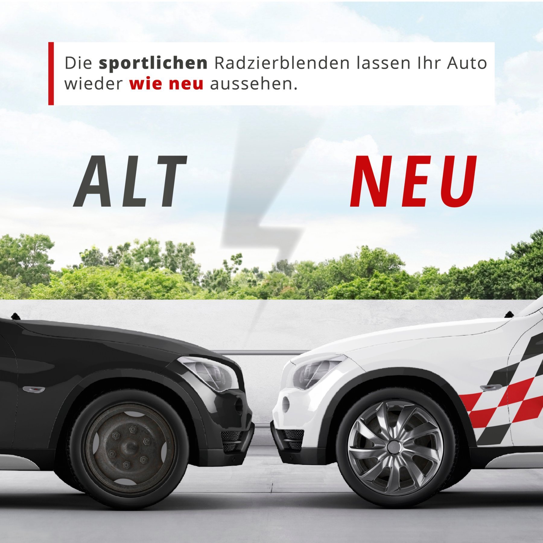 Radzierblenden Turbine 15 Zoll, 4er Satz Radkappen, Radblenden graphite