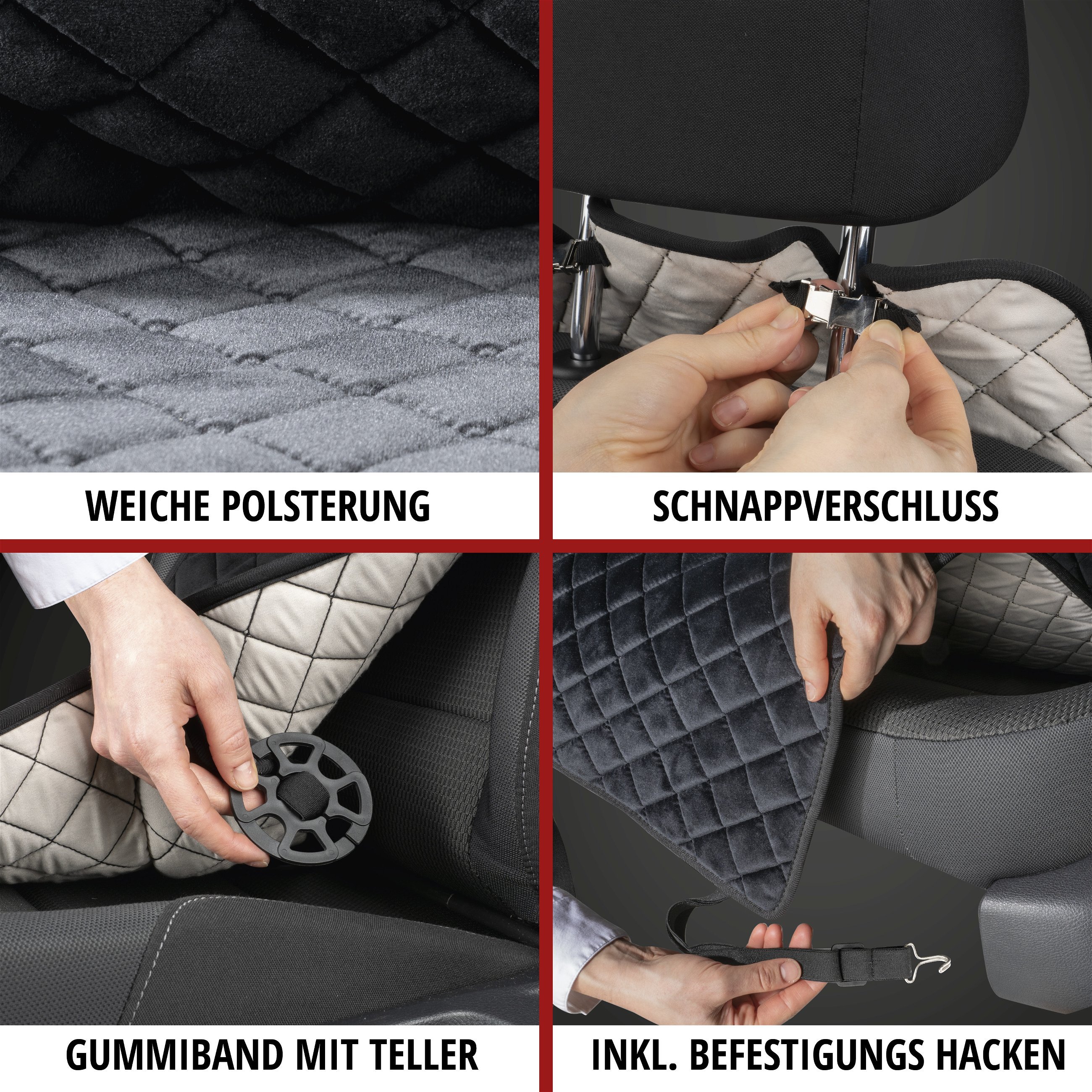 PKW-Sitzaufleger Comfortline Luxor inkl. Anti-Rutsch-Beschichtung, Auto-Sitzauflage für 1 Vordersitz
