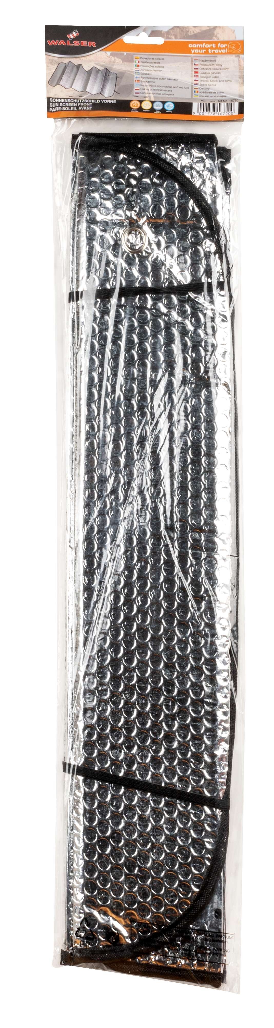 Front sun protection silver 130 x 60 cm with air chambers