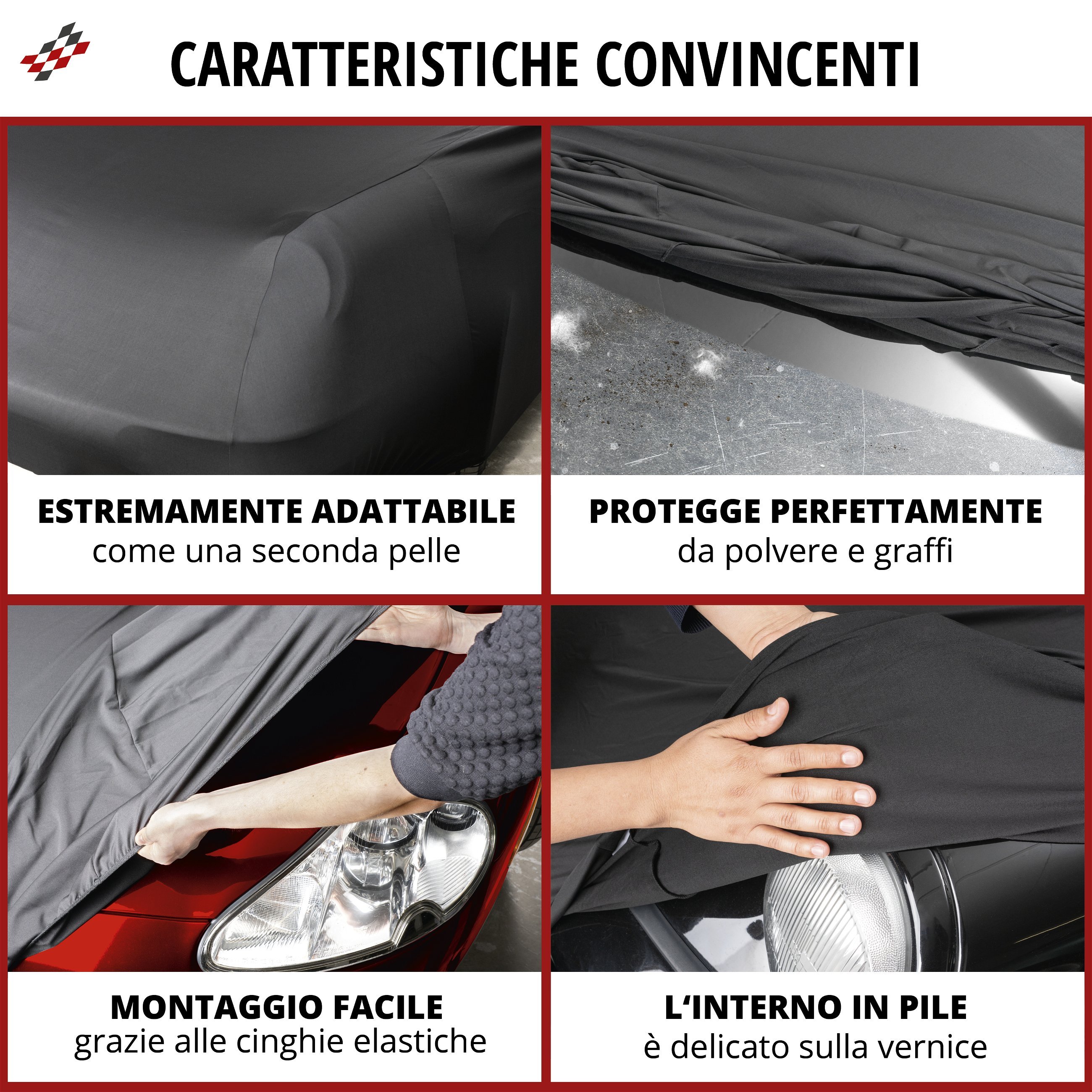 Telone protettivo Indoor Stretch Plus SUV dimensione L nero