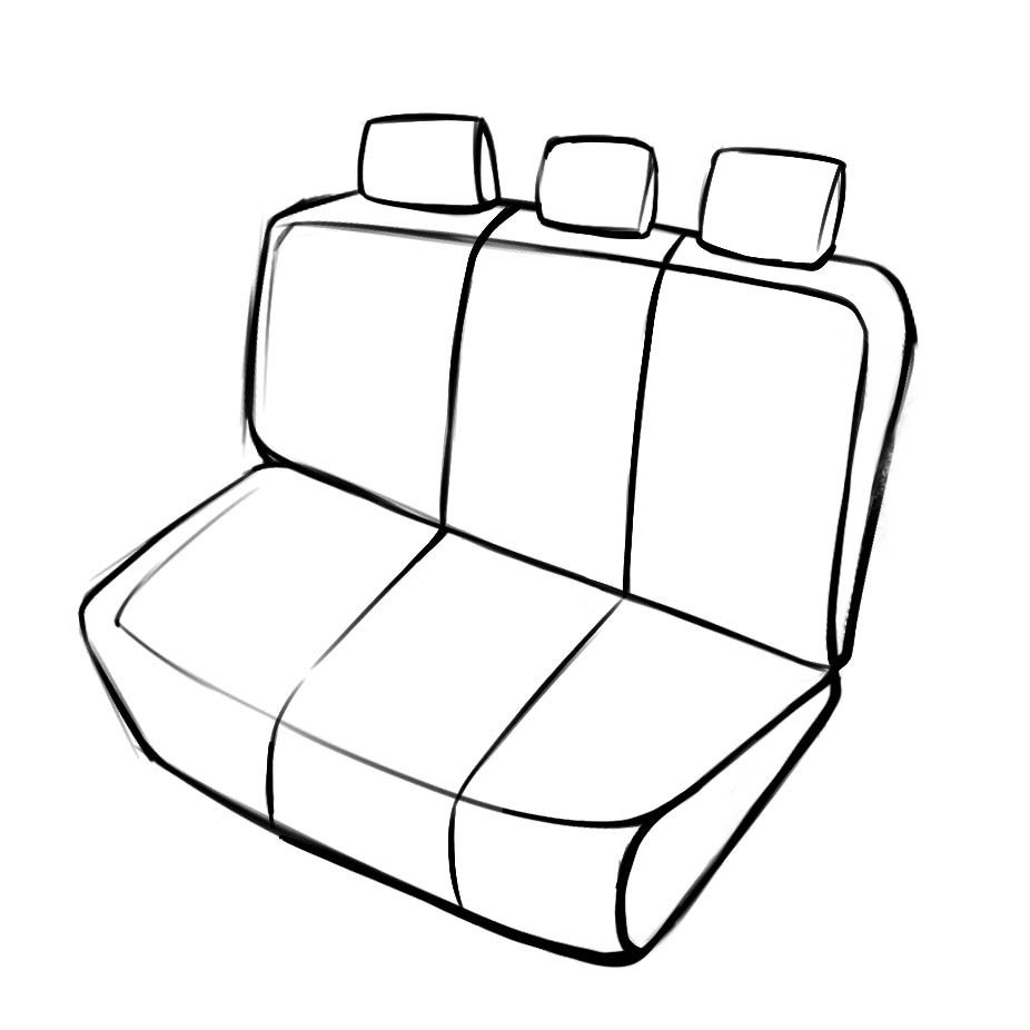 Seat Cover Bari for Skoda Yeti 05/2009 - 12/2017, 1 rear seat cover for normal seats
