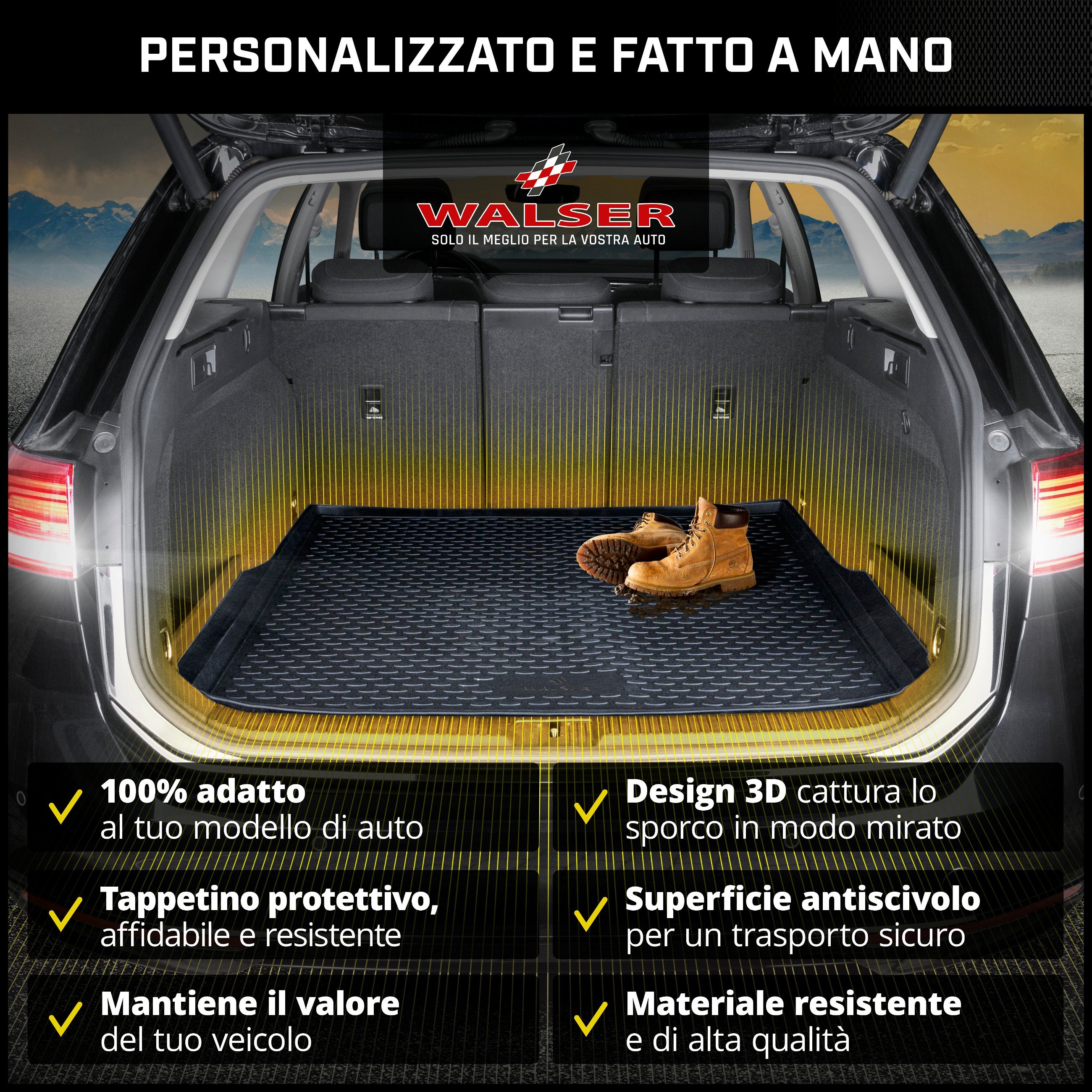 Vasca baule su misura per Ford Mondeo V notchback (CD) 09/2012-Oggi, Hybrid