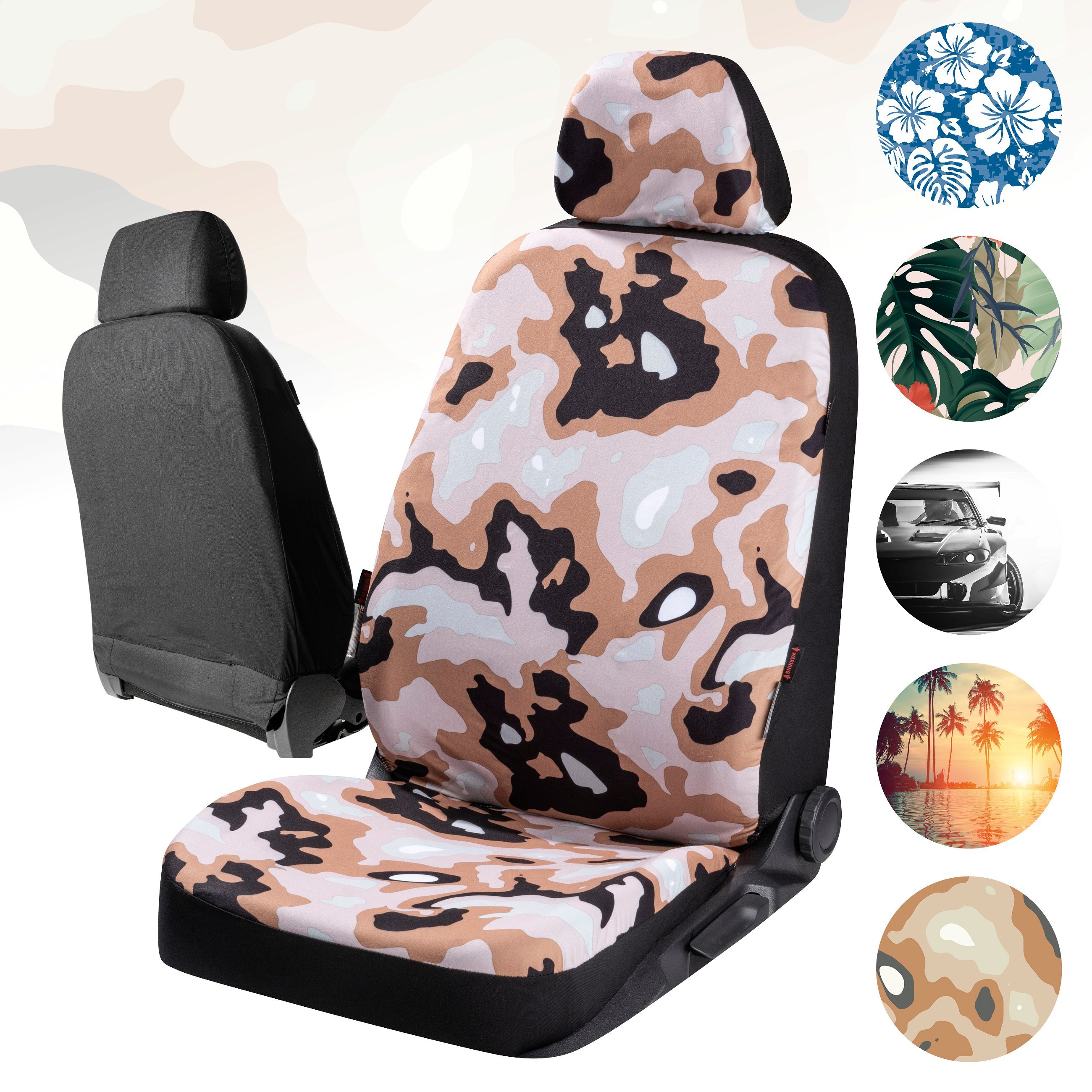 Car seat cover Camouflage for 1 front seat, single seat cover