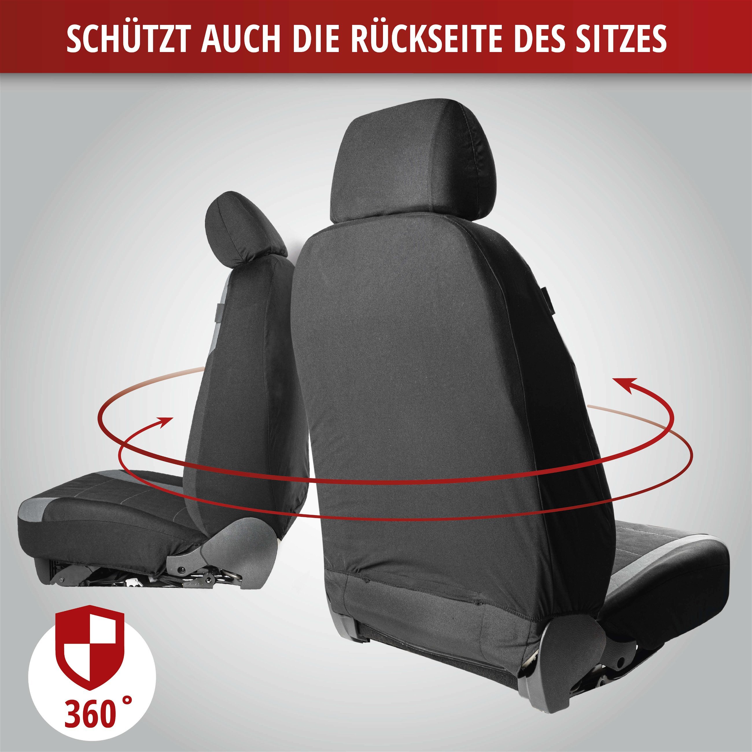 Sitzbezug Autositzbezug Schonbezug, Komplett Set, Opel Mokka, Schwarz, Grau