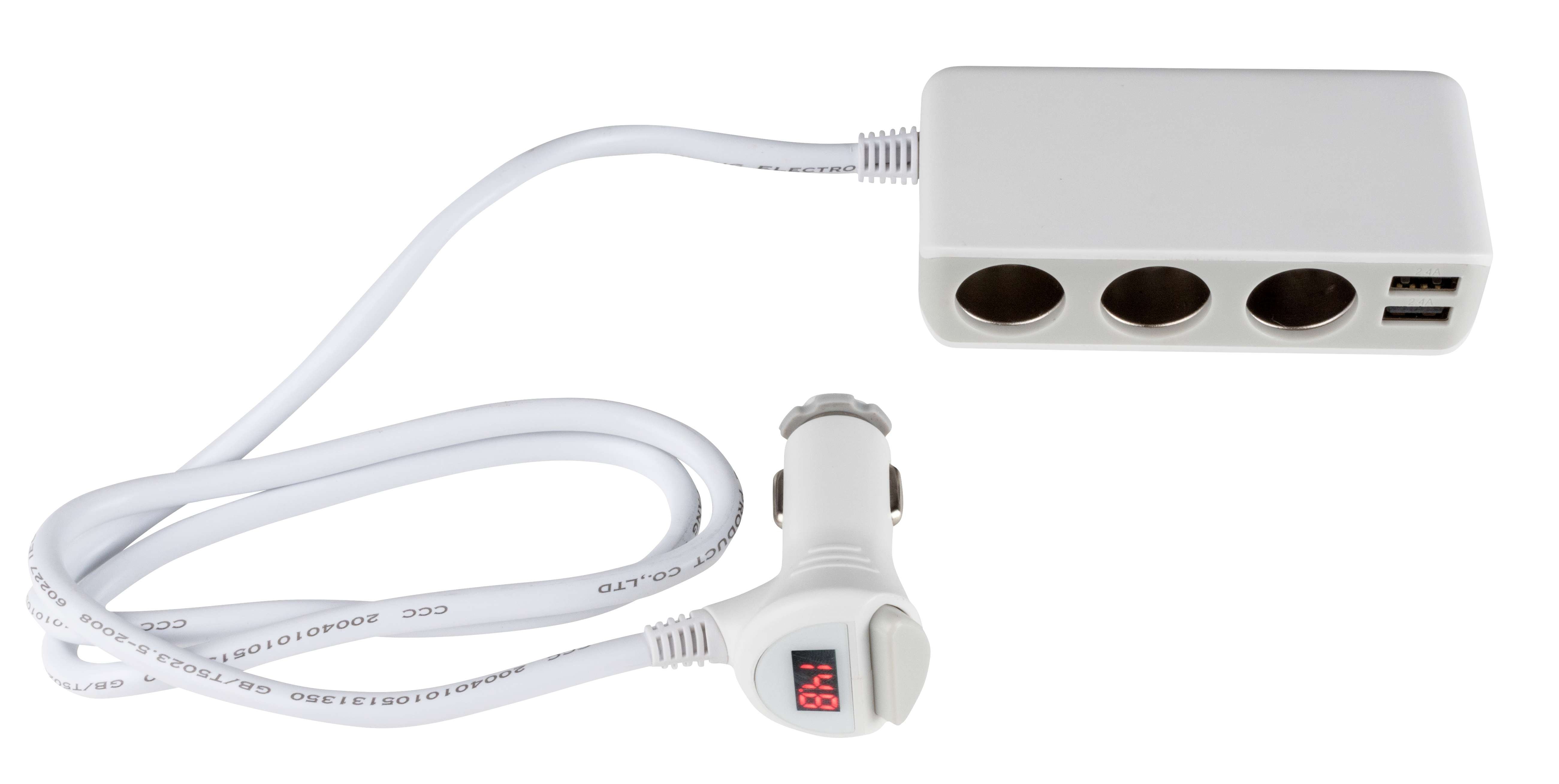 Voiture/voiture USB et chargeur de voiture DC 12/24V blanc