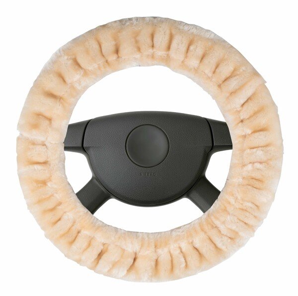 Housse de volant Teddy Peluche beige
