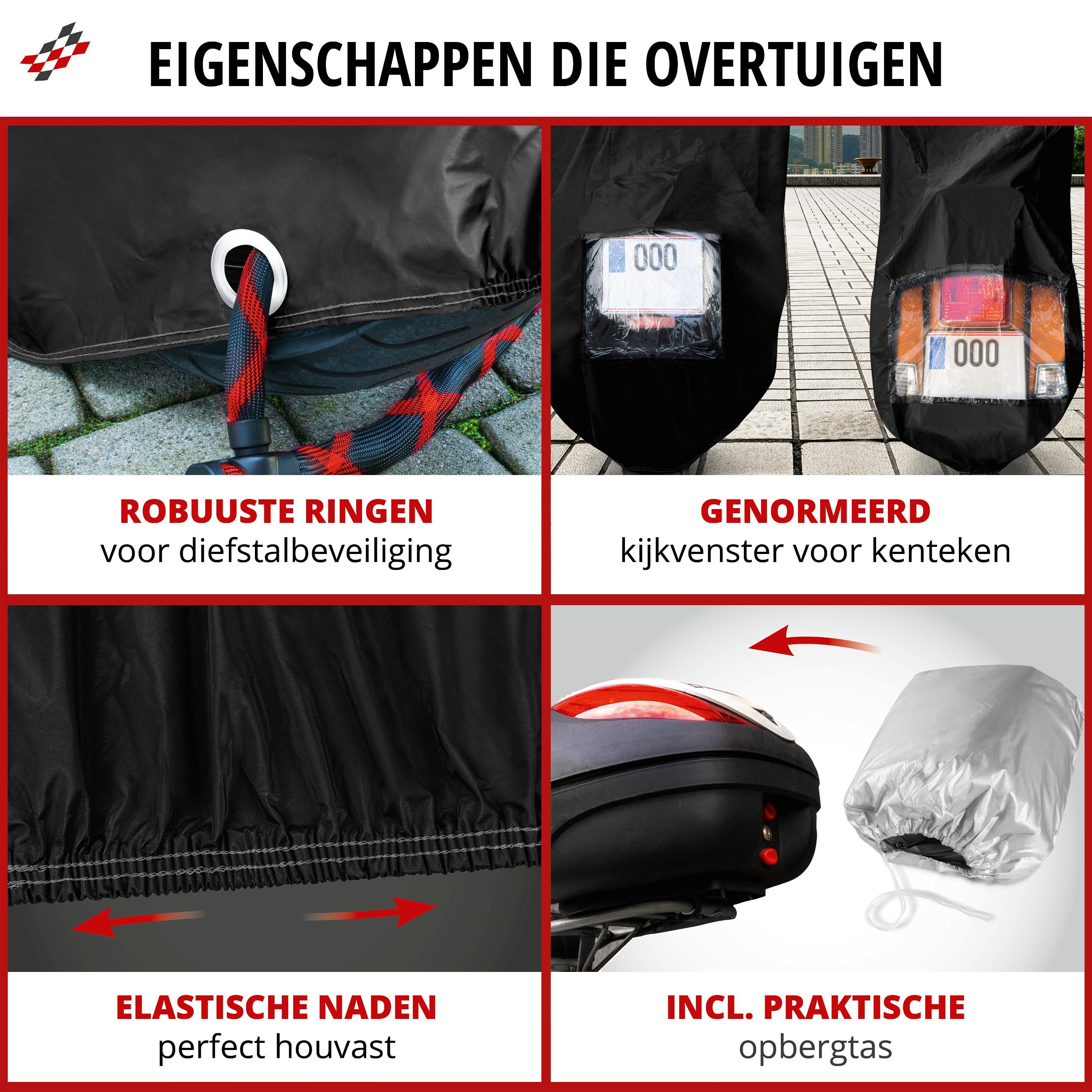 Motorfietsgarage Enduro maat XL, PVC hoes - 255x110x135cm zwart, motorhoes, motorhoes waterdicht, motorfiets beschermhoes