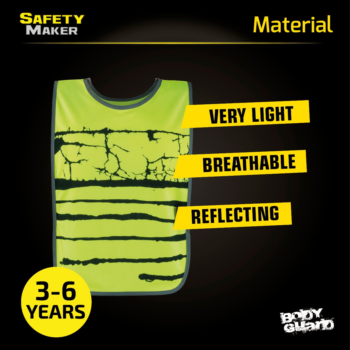 Reflective children's vest yellow