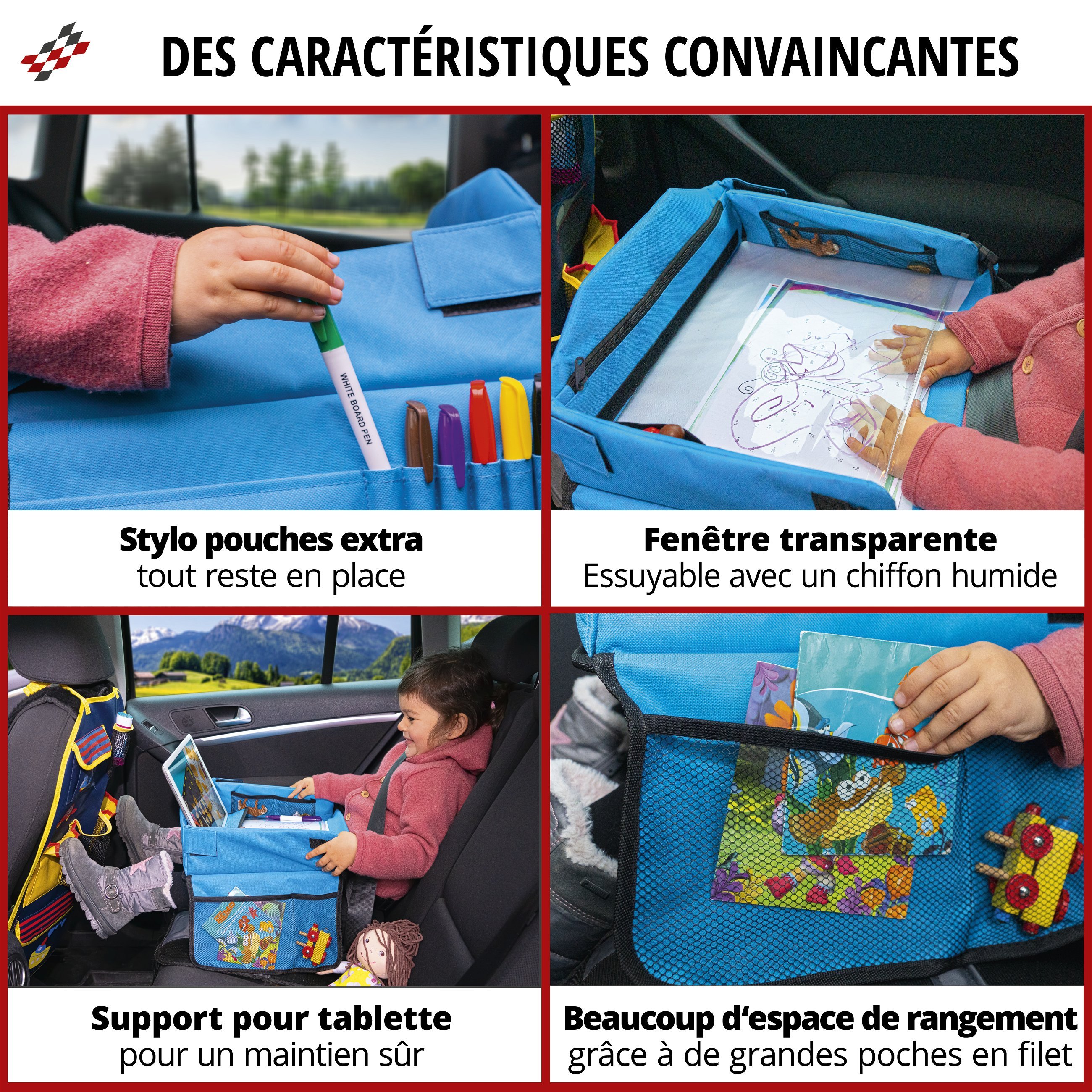 Table de jeu de voyage pour enfants bleu, Accessoires pour sièges  d'enfants, Kids & Co