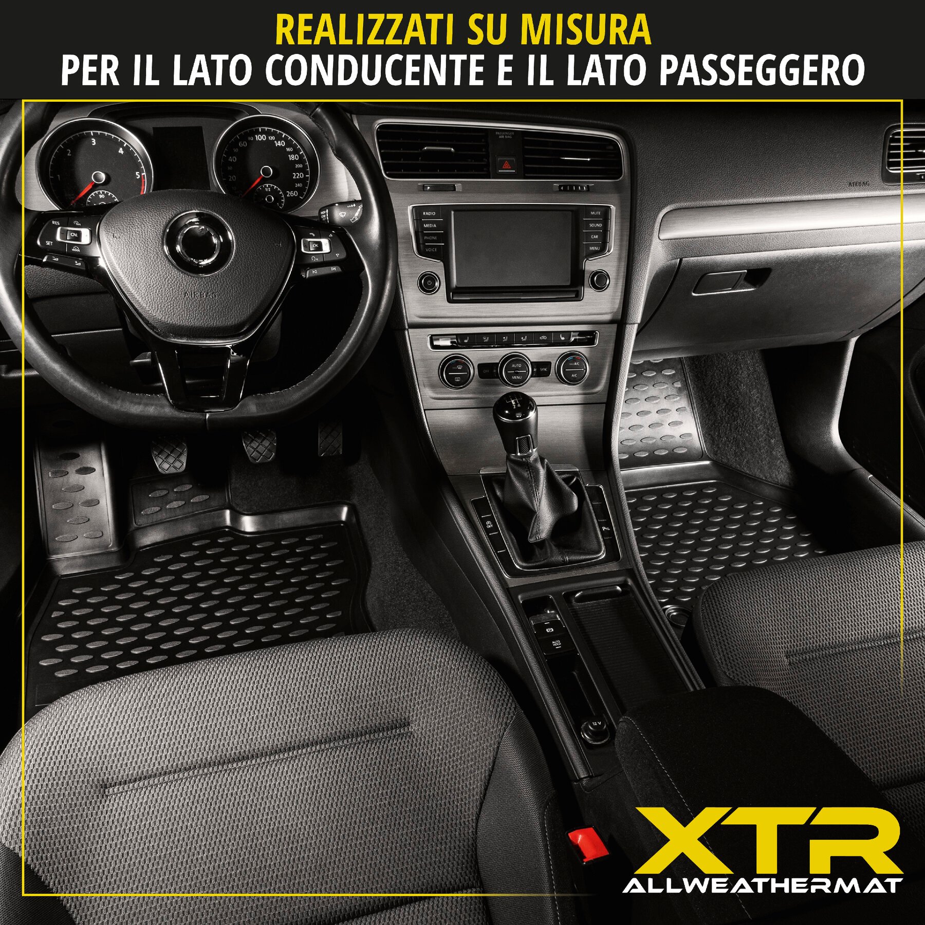 Tappetini in gomma per auto su misura XTR per Toyota Corolla sedan 2013 - 2019