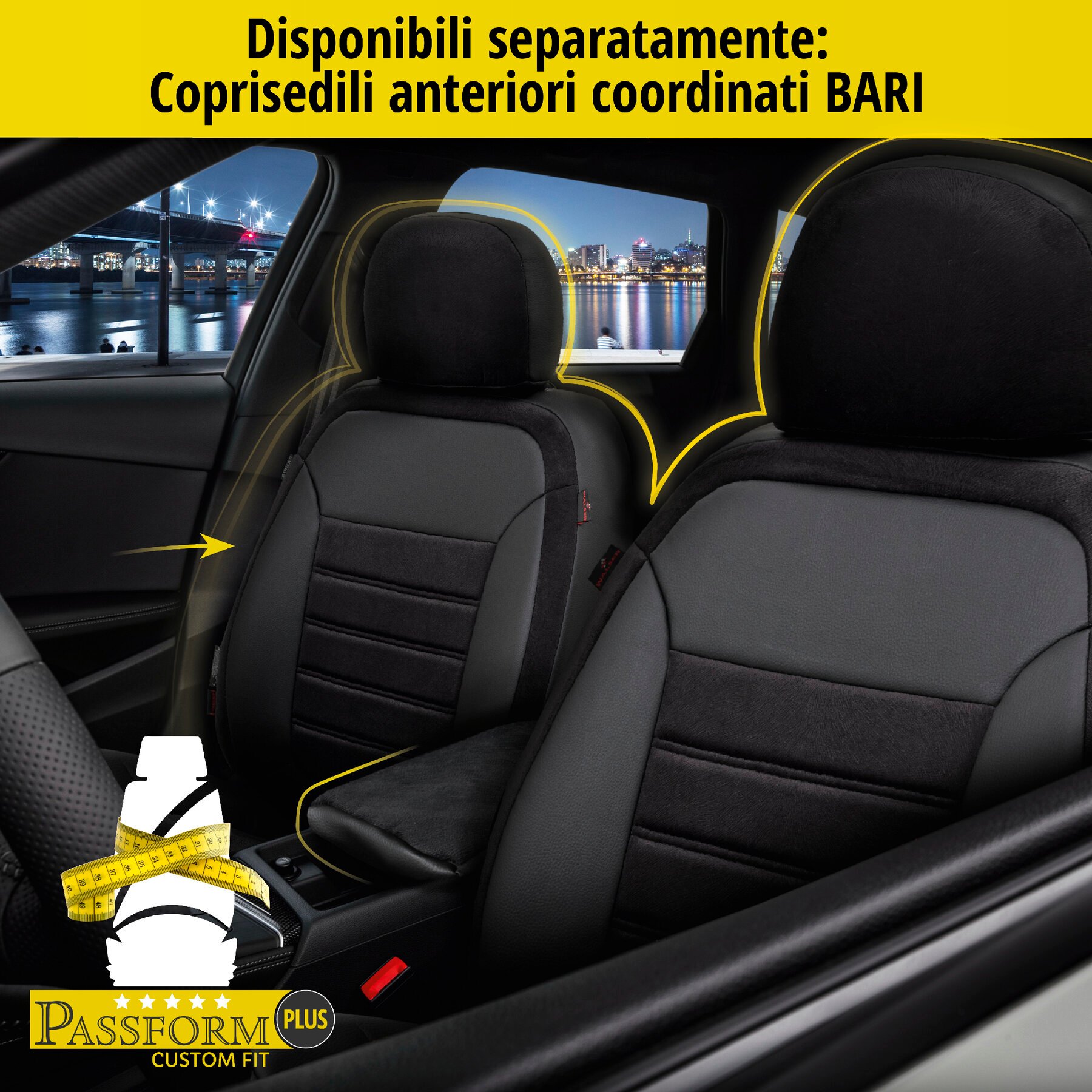 Coprisedili Bari per VW Passat Comfortline 08/2014-Oggi, 1 coprisedili posteriore per sedili normali