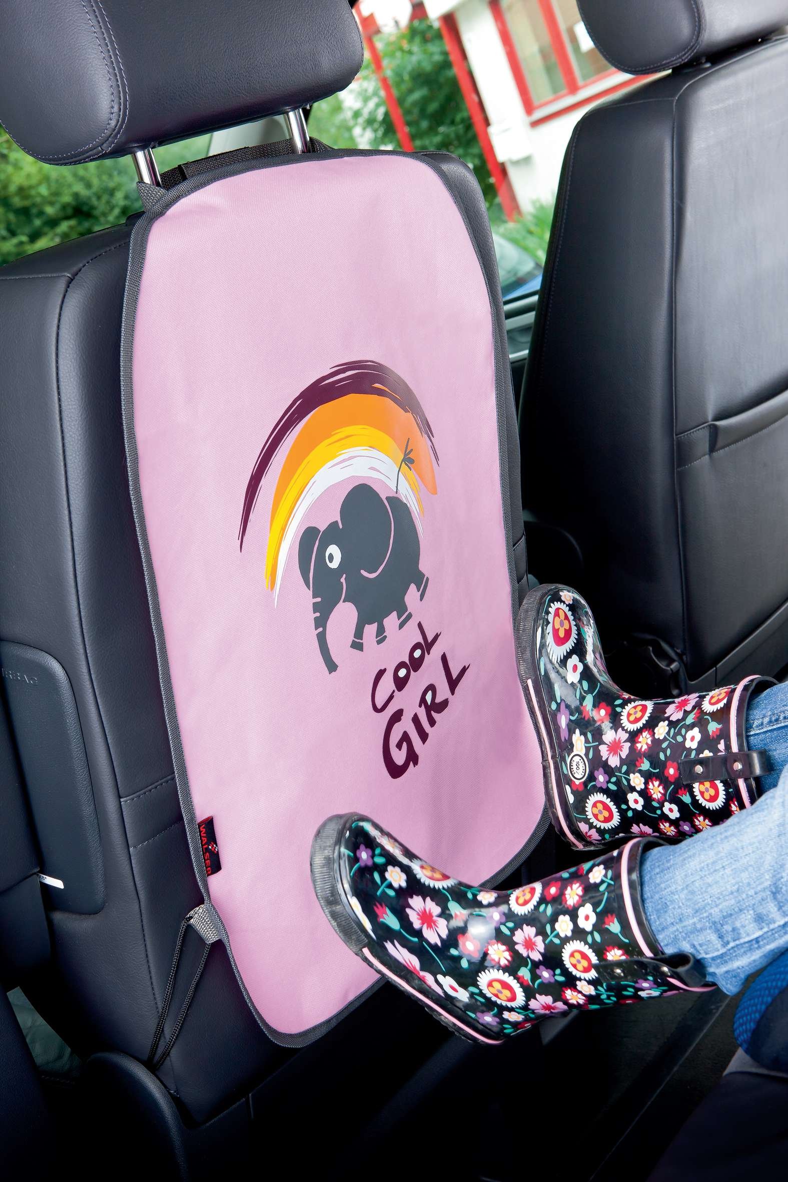 Protection du dossier de siège de voiture Cool Girl rose