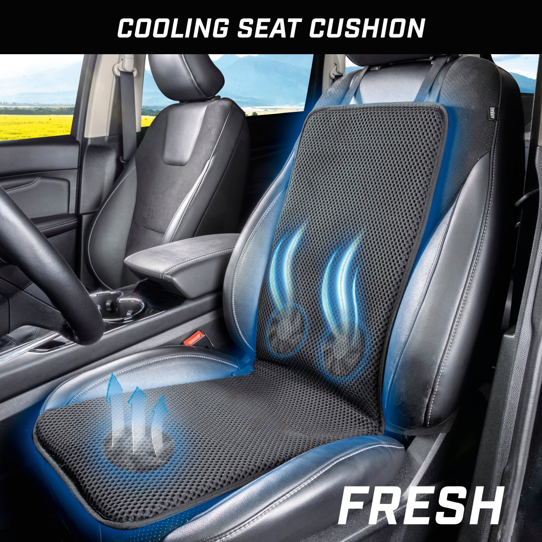 3 Cooling Levels Doingart 1 Pack Cooling Car Seat Cushion 12V Automotive Breathable Seat Cover with Air Conditioning System for Summer Driving Red and Black 