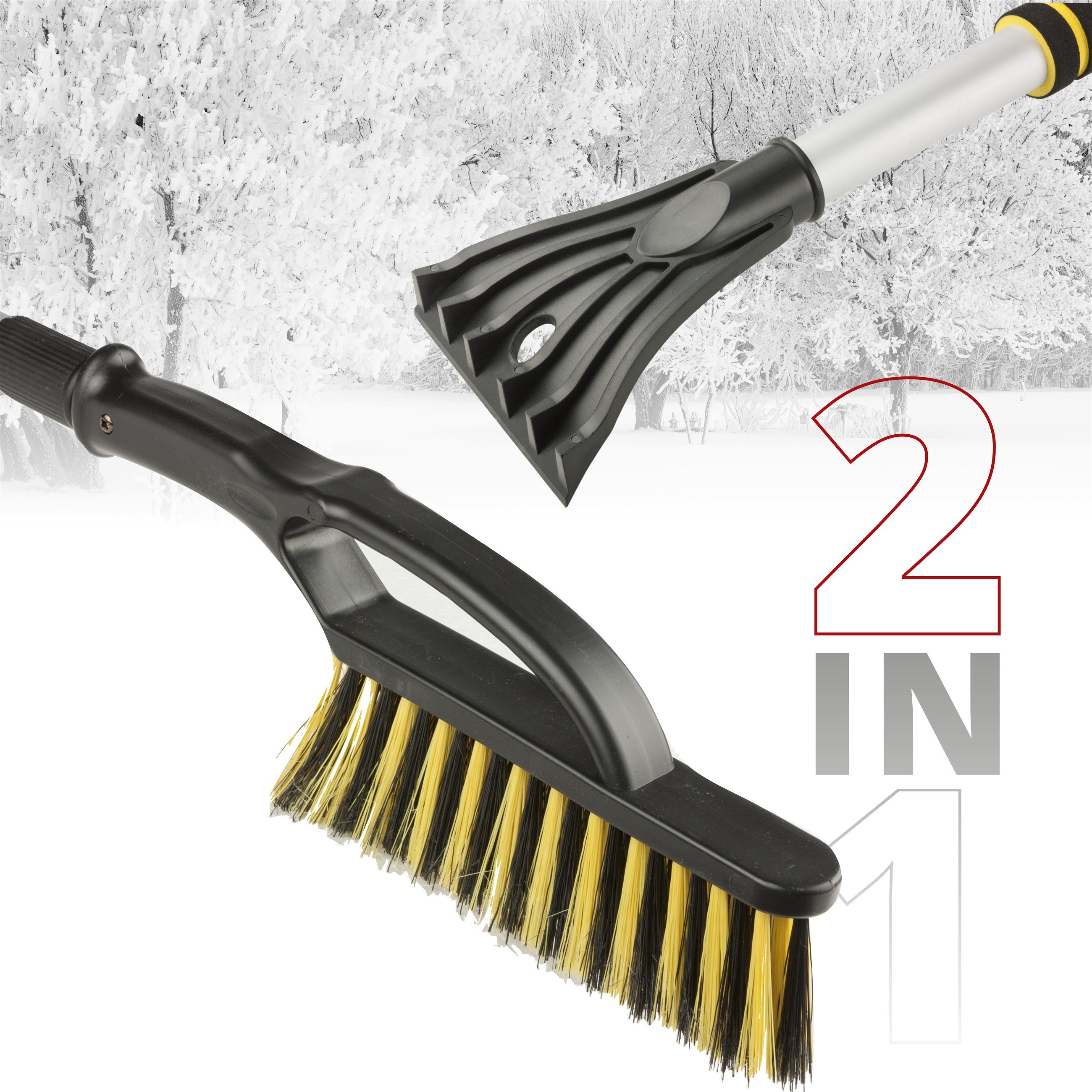Snow brush with ice scraper telescopic 88-115 cm