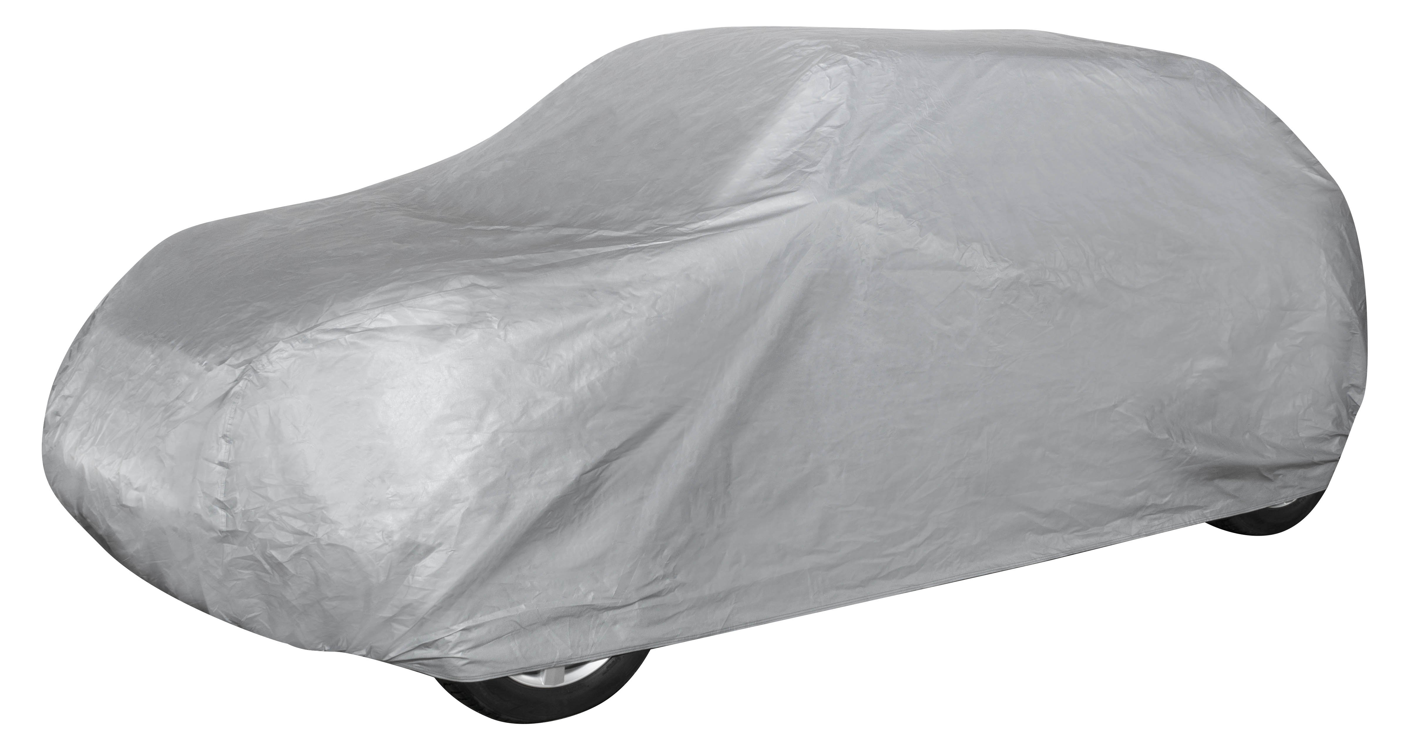 Autoafdekking AllWeather SUV maat S lichtgrijs, waterdichte autohoes, stofdicht met UV-bescherming, verstevigde gordelsluiting