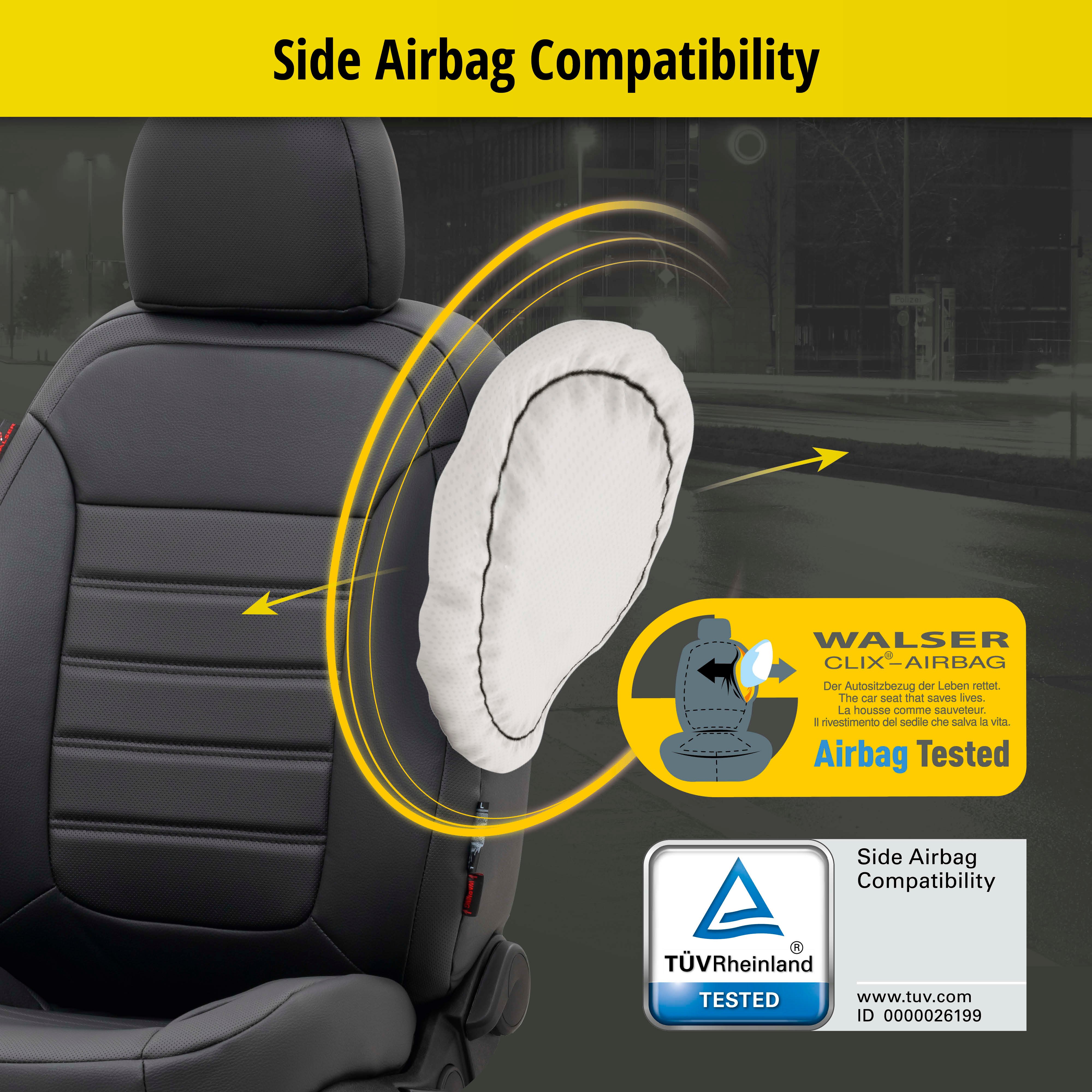 Seat Cover Robusto for VW Up 08/2011-Today, 2 single seat cover for highback seats