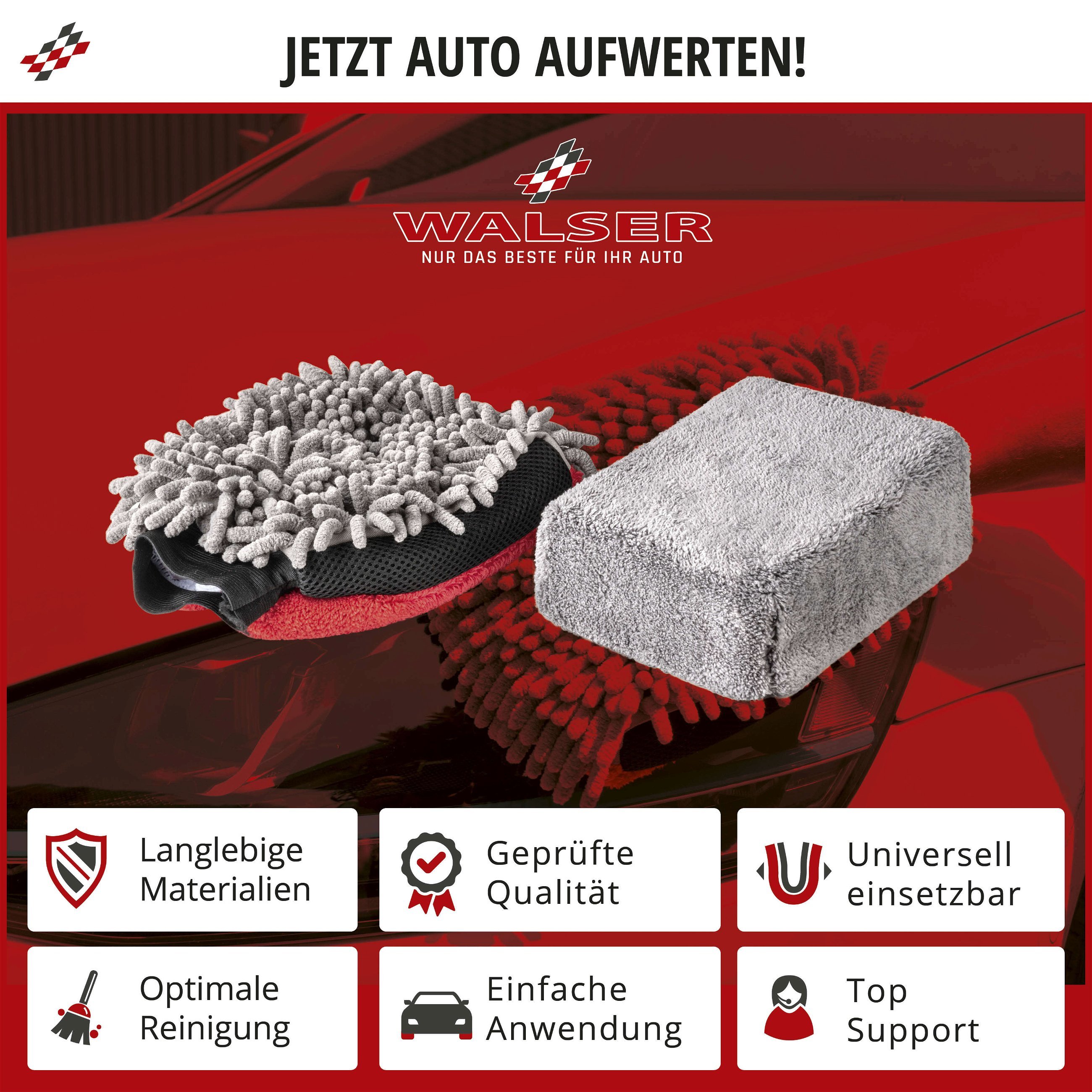 Waschhandschuh & Schwamm aus Mikrofaser